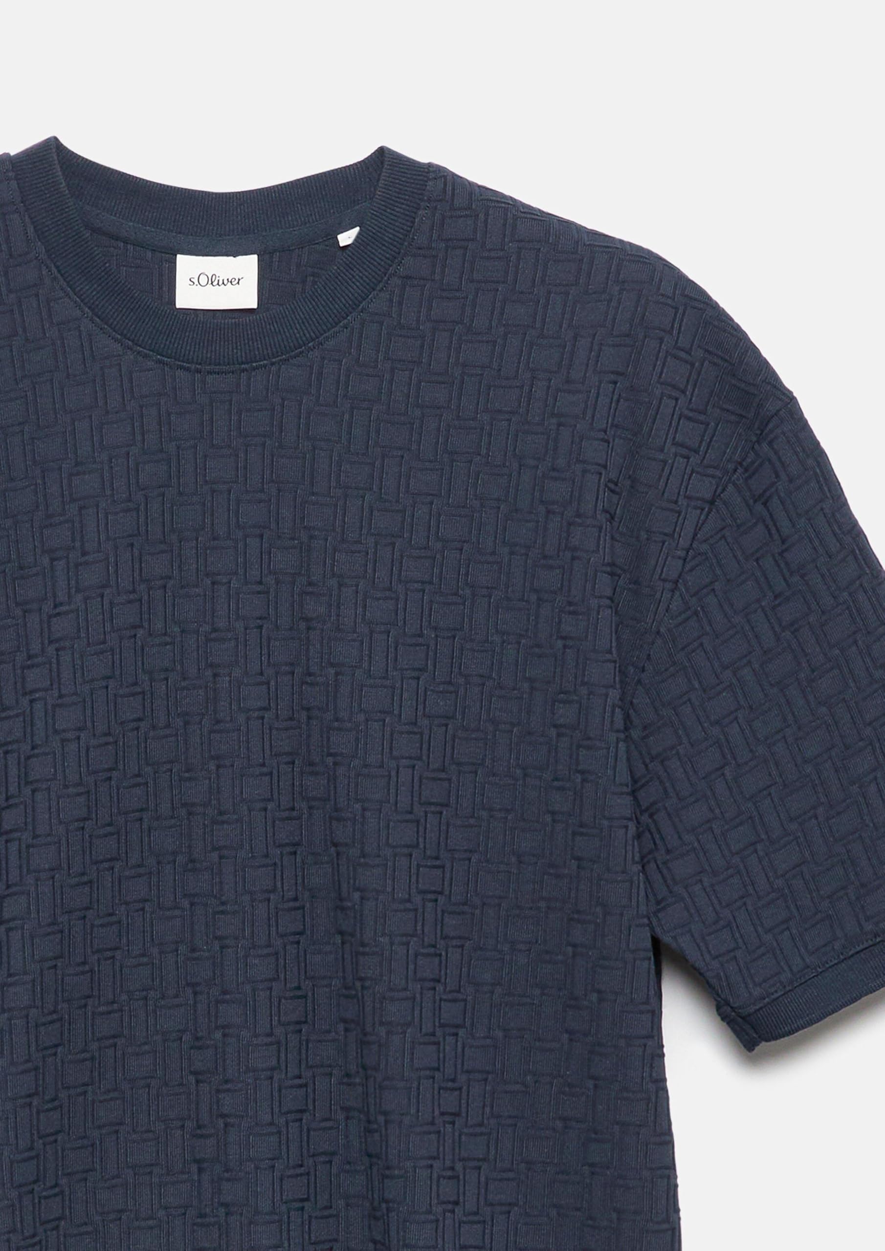 s.Oliver Junior Herren T-Shirt Jacquard Crew Neck Relaxed Fit