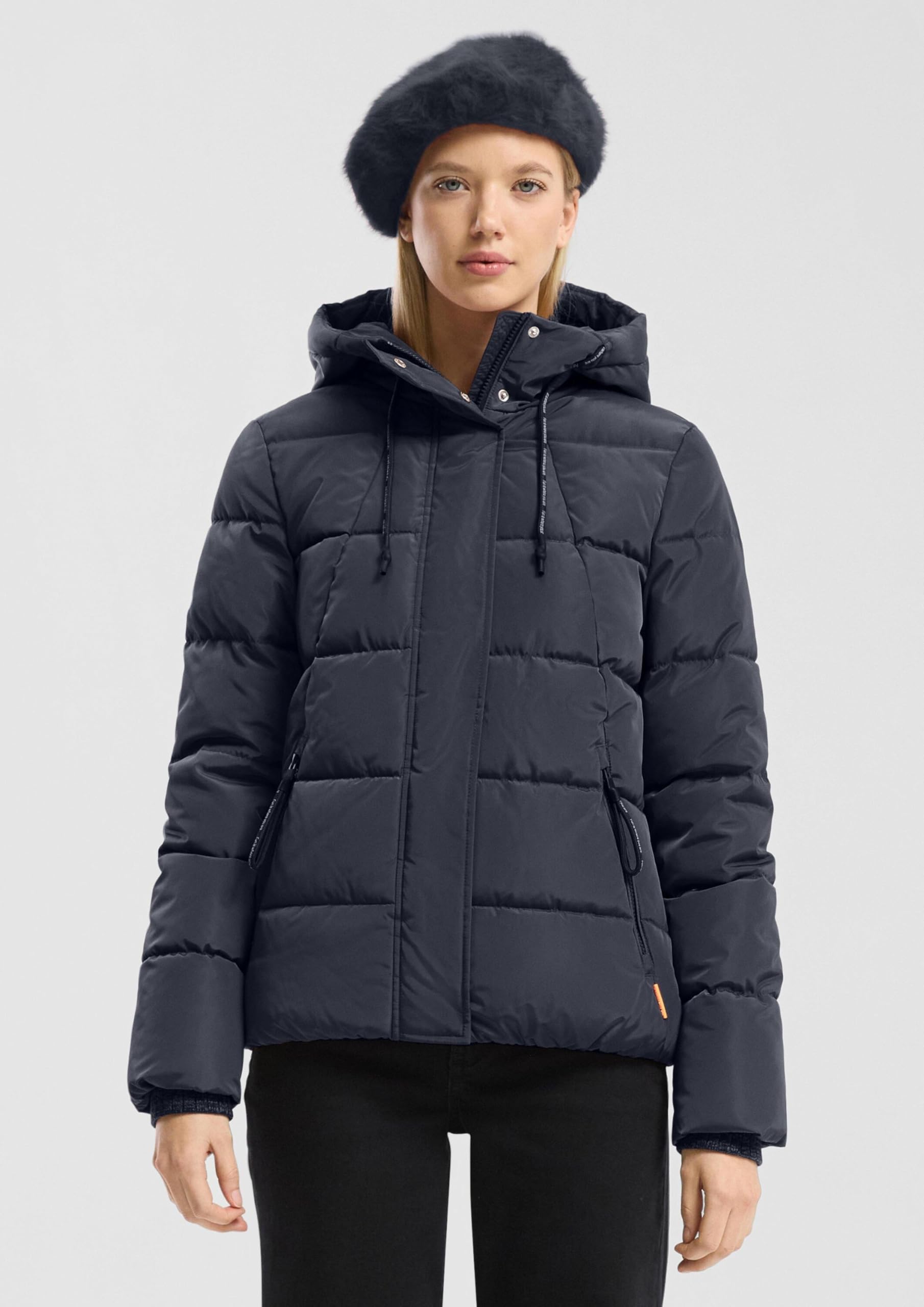 s.Oliver QS Steppjacke wattiert Kapuze M schwarz