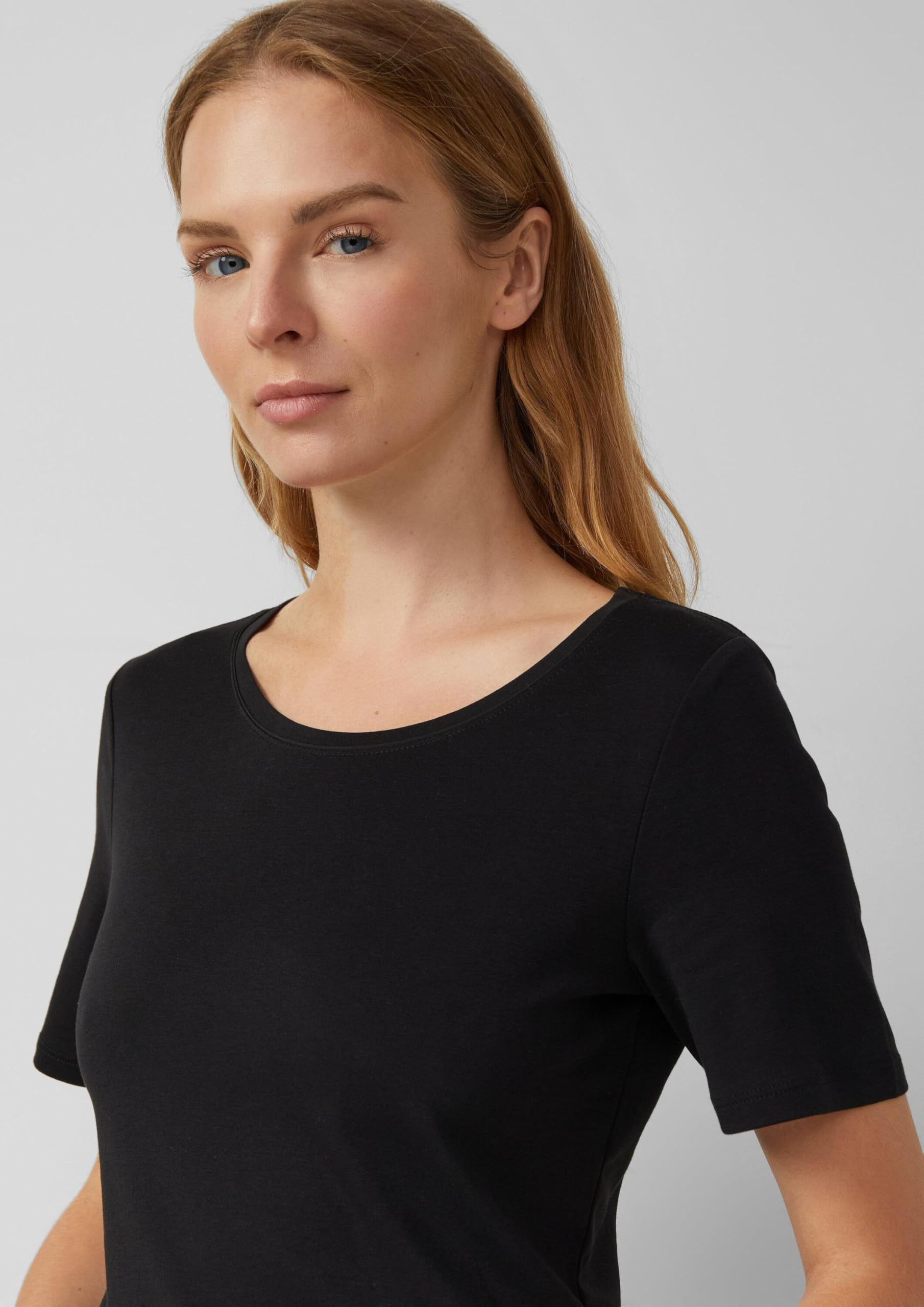 s.Oliver T-Shirt 2er-Pack Interlock weiß-schwarz Gr.40