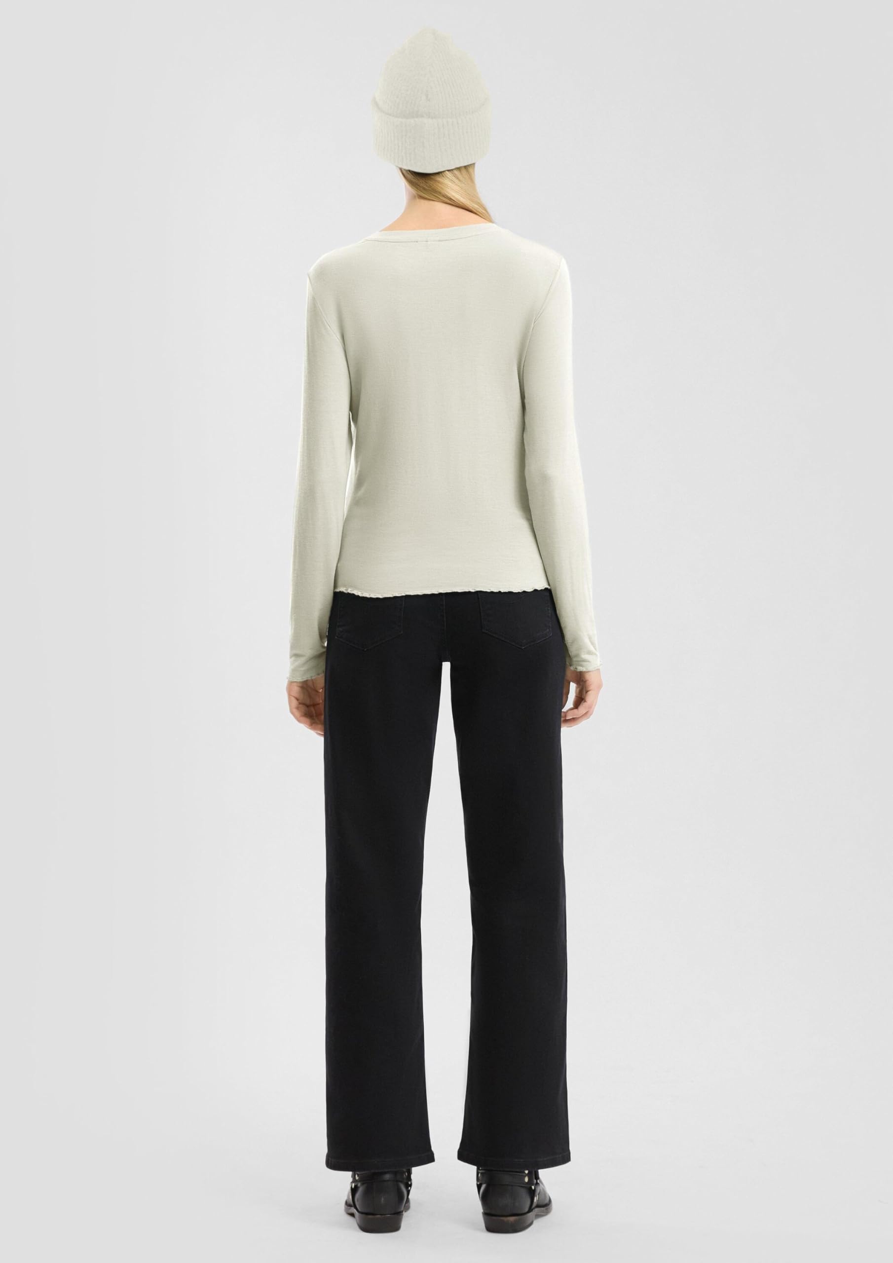 s.Oliver QS Longsleeve Viskosestretch schmal M ecru