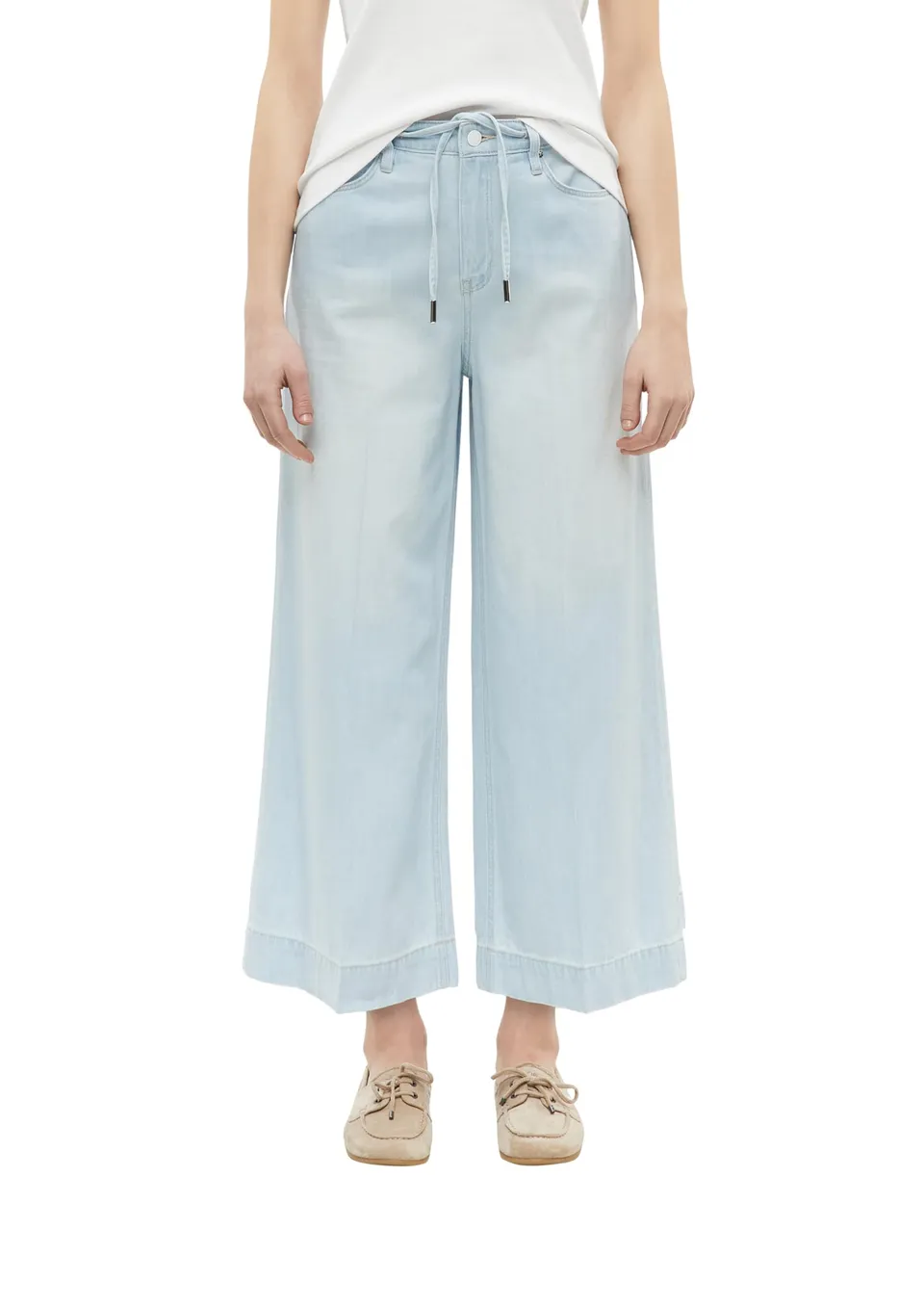 s.Oliver Red Label Suri Culotte-Jeans Damen Leinenmix Hellblau