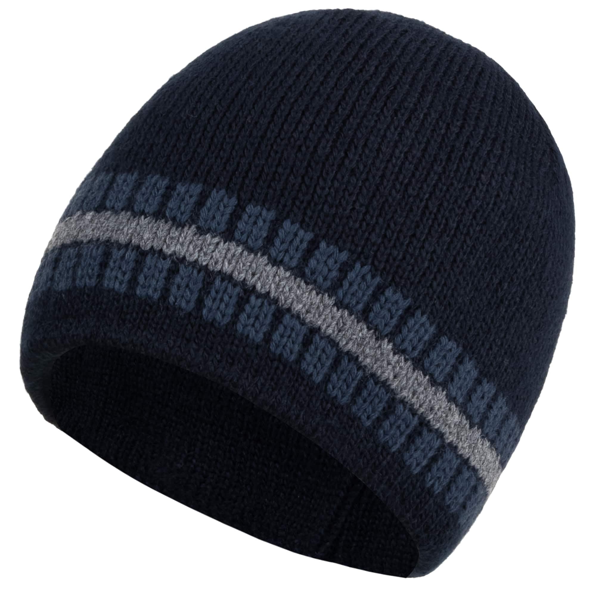 BEZLIT Beanie Strickmütze Grau zweilagig warm