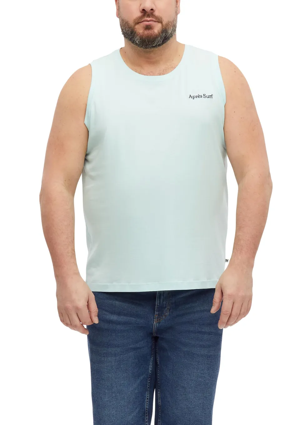 s.Oliver Baumwoll-Top mit Stickerei ärmellos beige