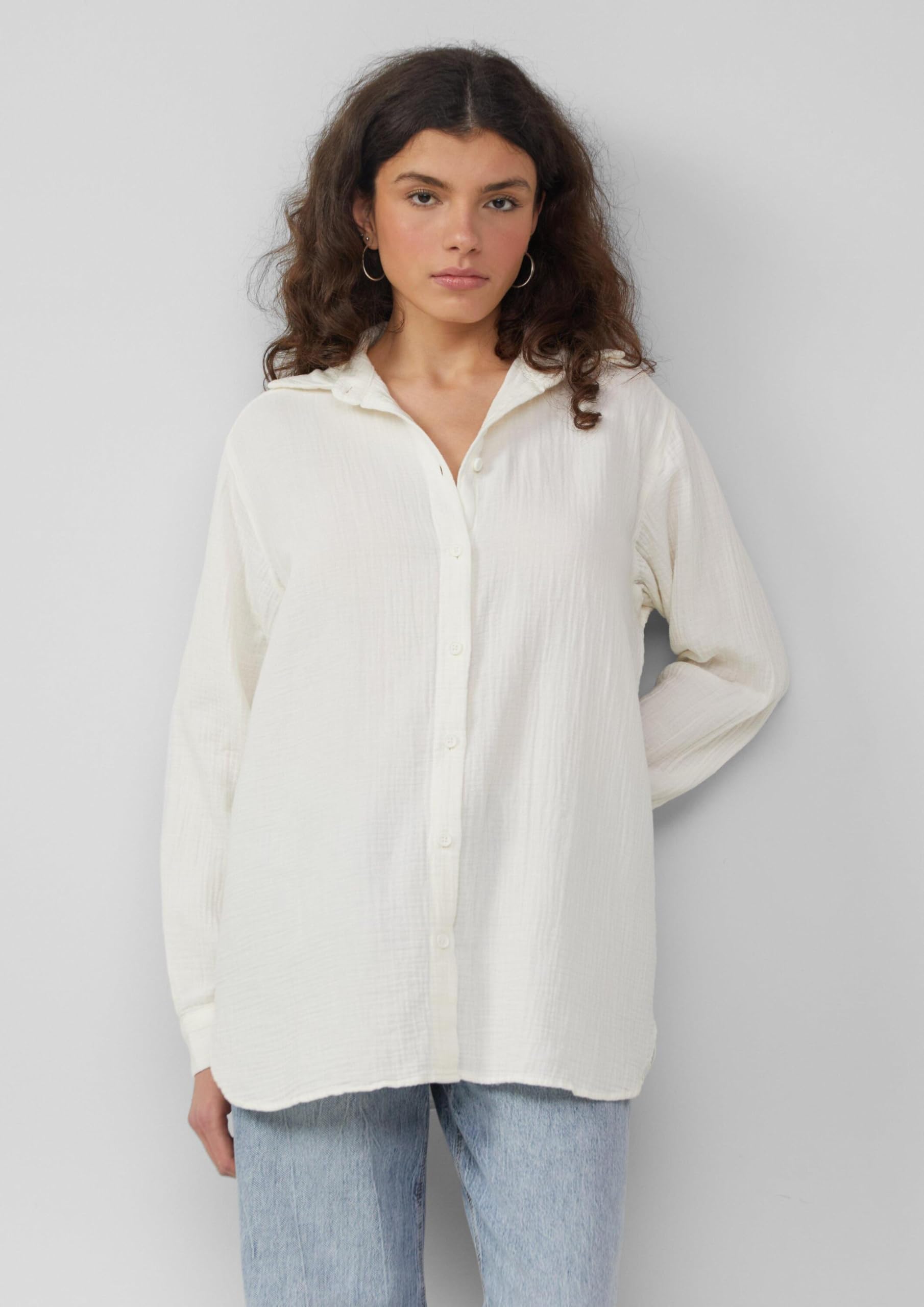 s.Oliver QS Musselin Hemdbluse Oversize 42 creme