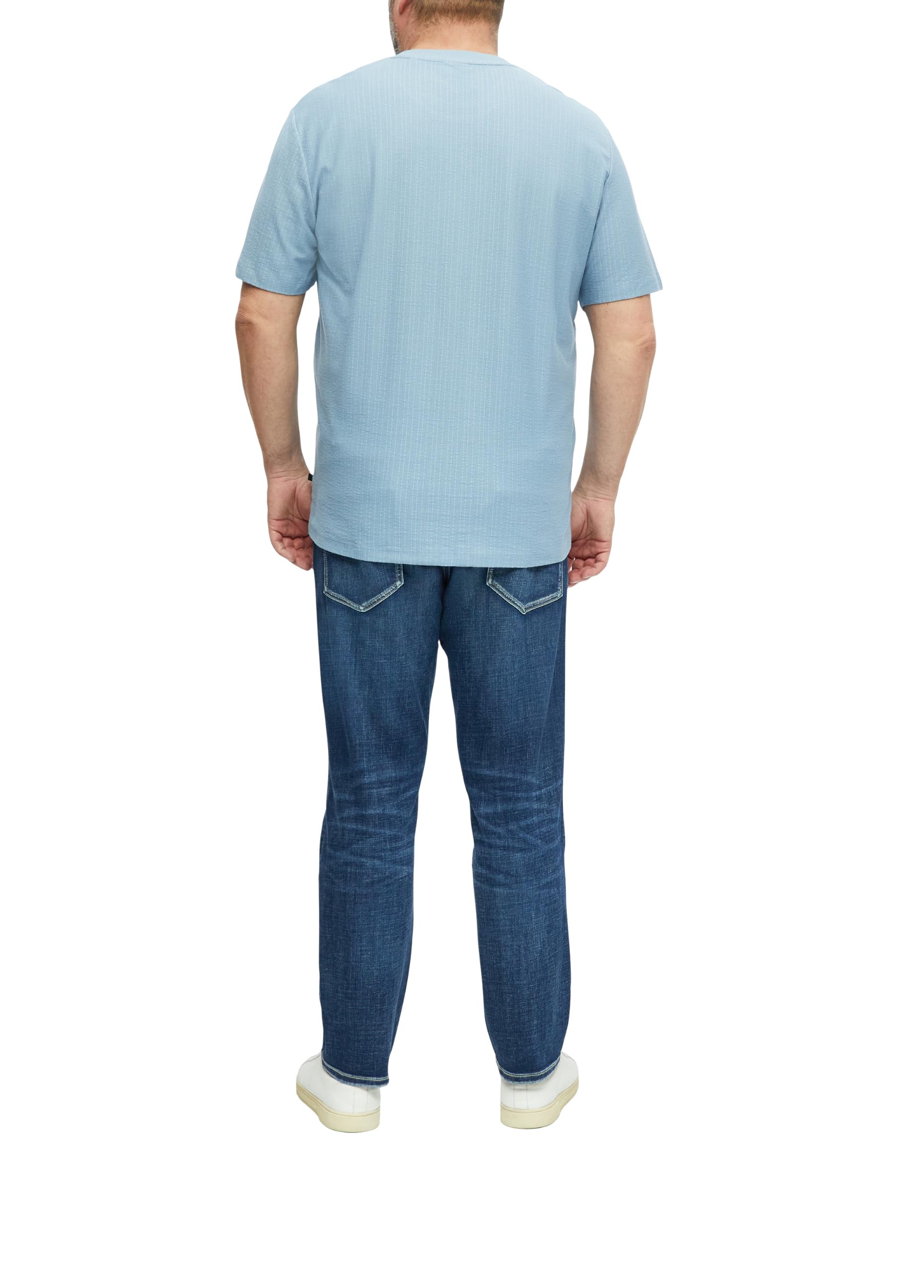 s.Oliver Junior T-Shirt Rippstruktur Hellblau 3XL