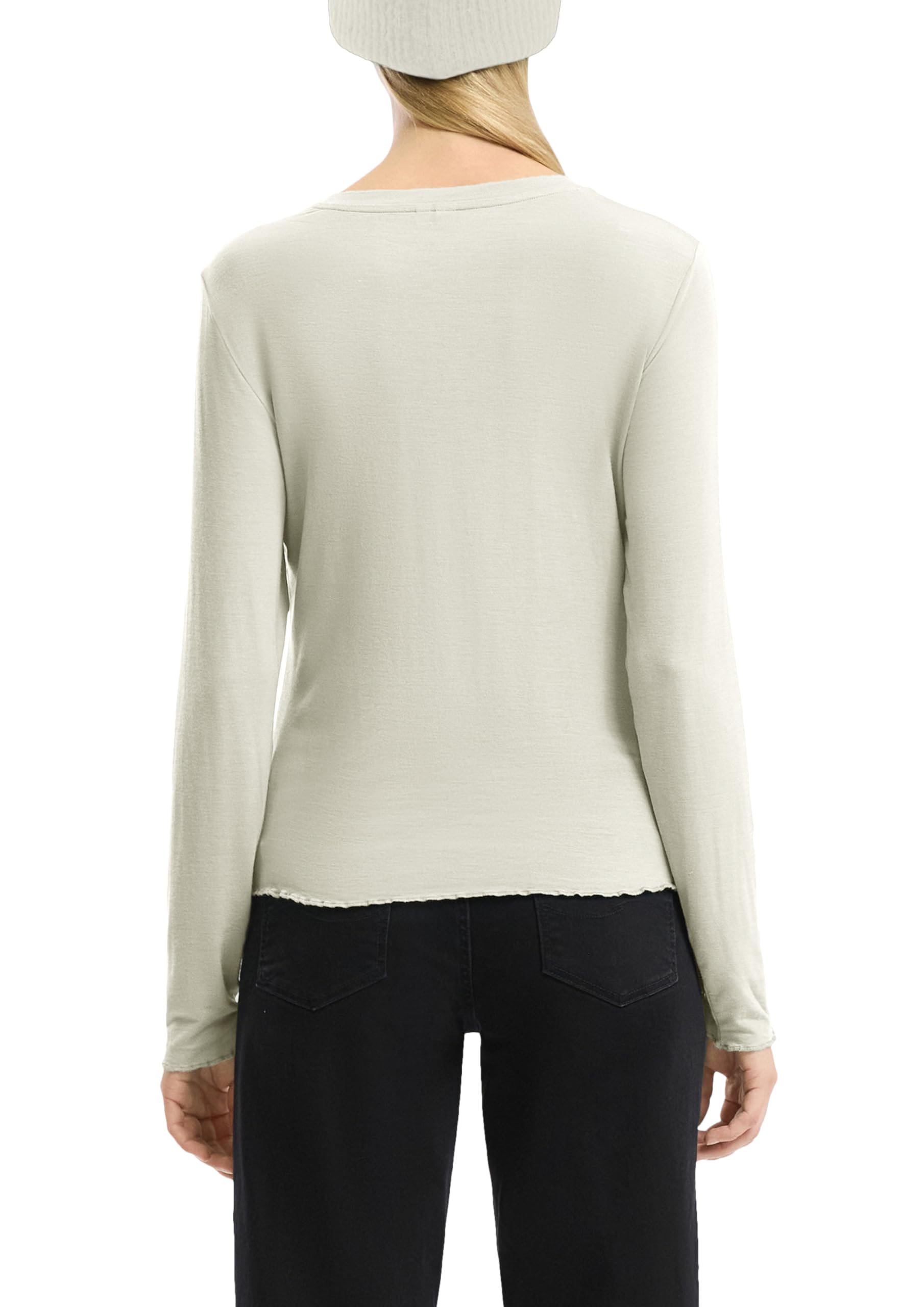 s.Oliver QS Longsleeve Viskosestretch schmal M ecru