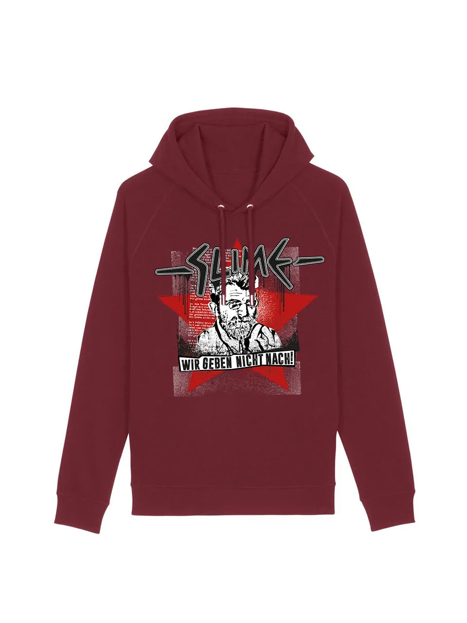 Slime Erich Mühsam Hoodie Wir geben nicht nach schwarz