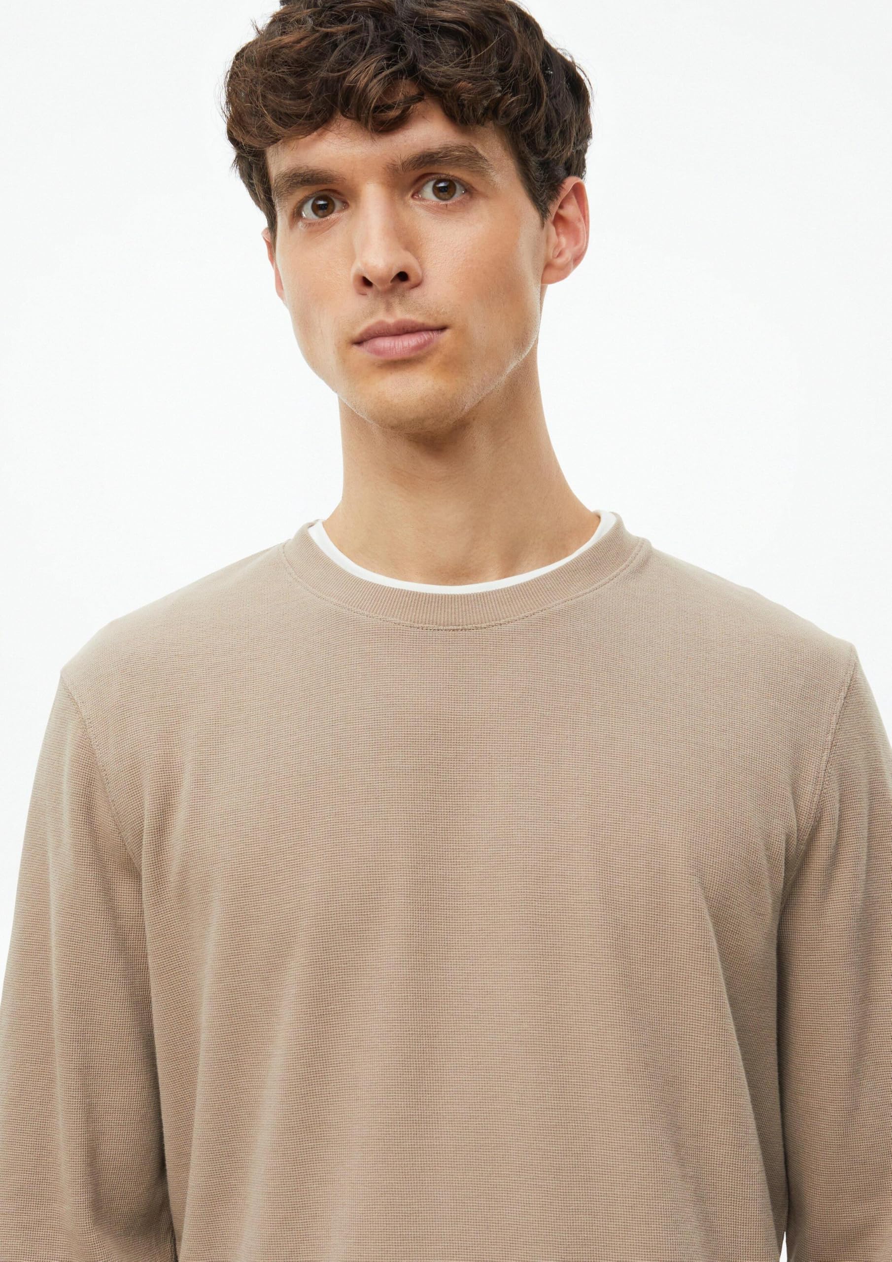 s.Oliver Waffel-Jersey Langarmshirt hellbraun S