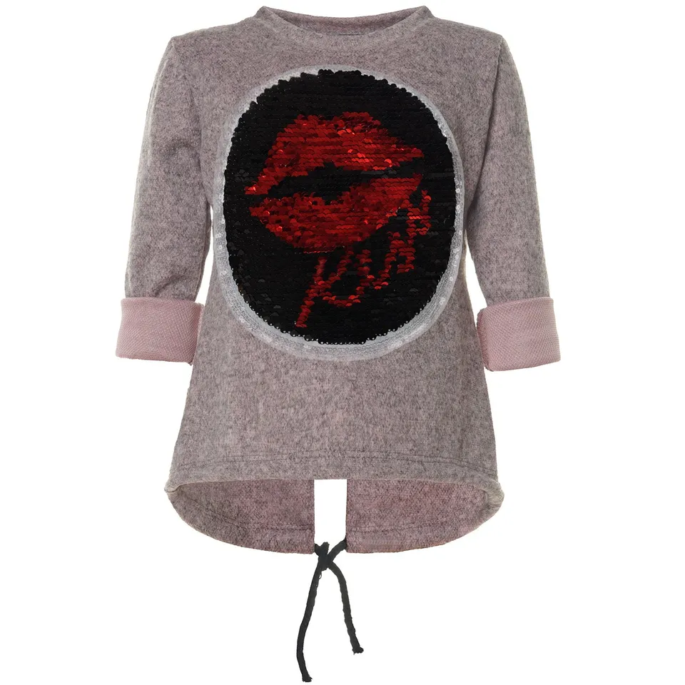 BEZLIT Mädchen Pullover Pailletten Lippen Rosa 122