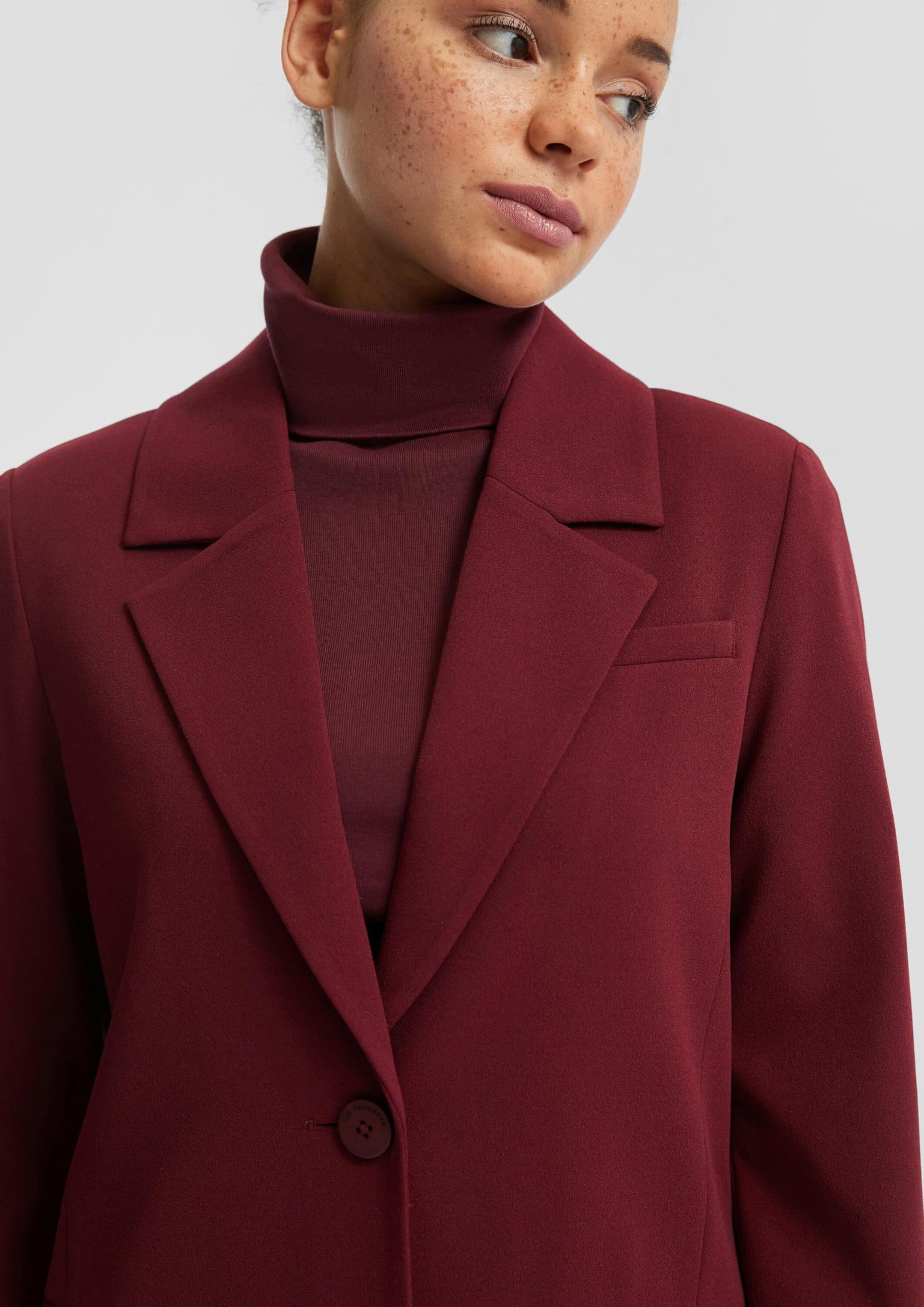 s.Oliver QS Blazer Reverskragen Interlockjersey bordeaux Gr. 32