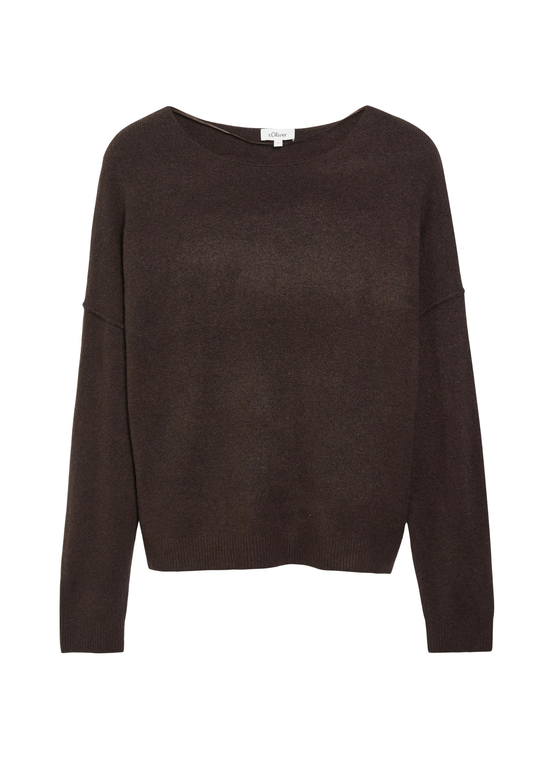 s.Oliver RED LABEL Oversize Strickpullover U-Boot braun