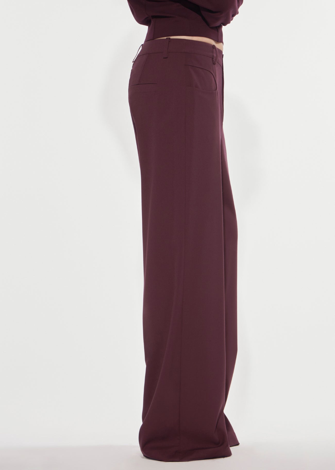 Denny Rose Over Stoffhose bordeaux weit B-Stretch