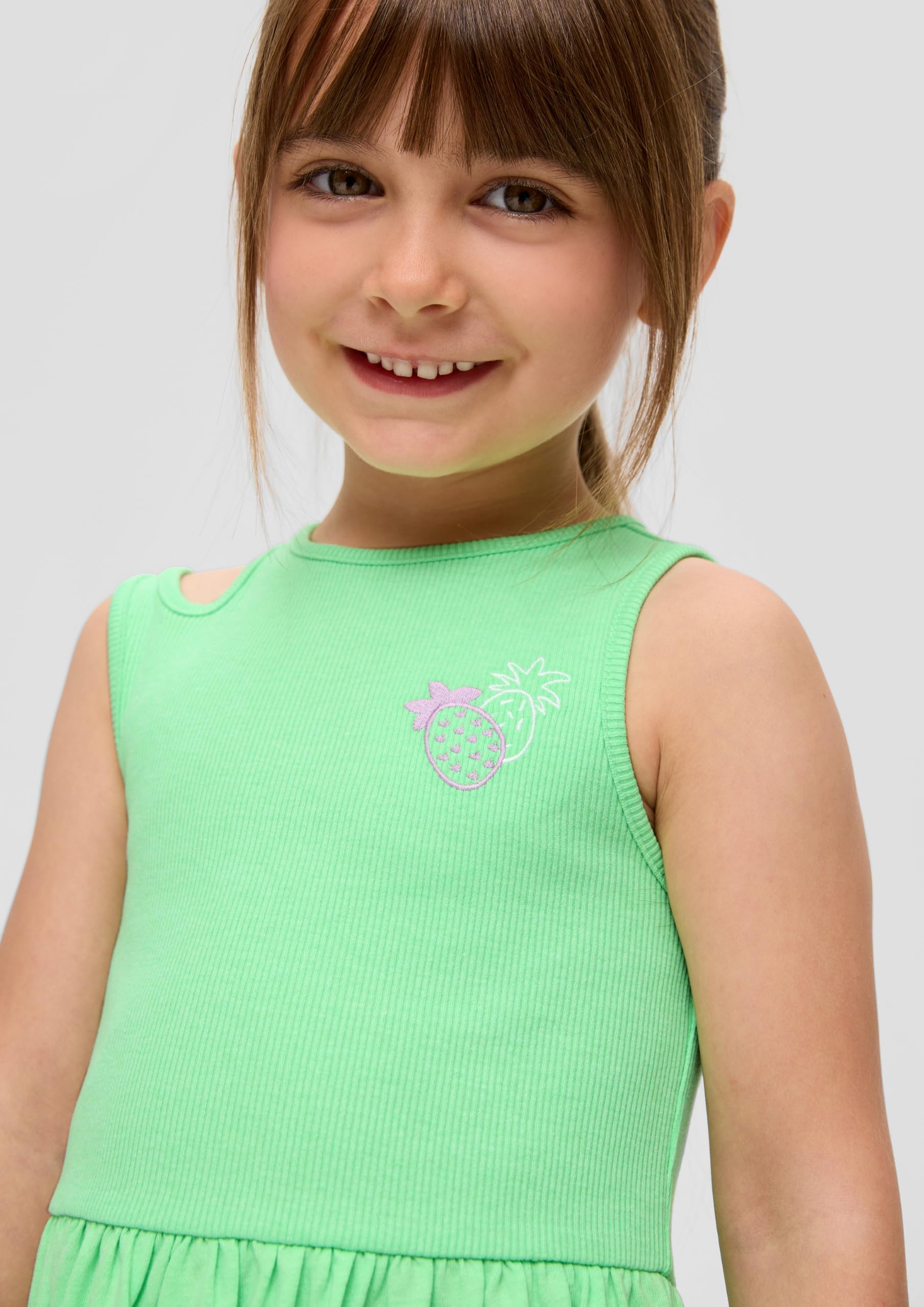 s.Oliver Junior Kleid ärmellos Ripp 92 limettengrün Cut-Outs