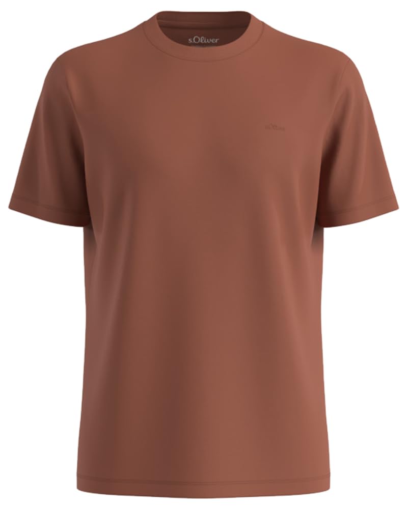 s.Oliver 2185485 T-Shirt mit Logo Herren Beige Baumwolle
