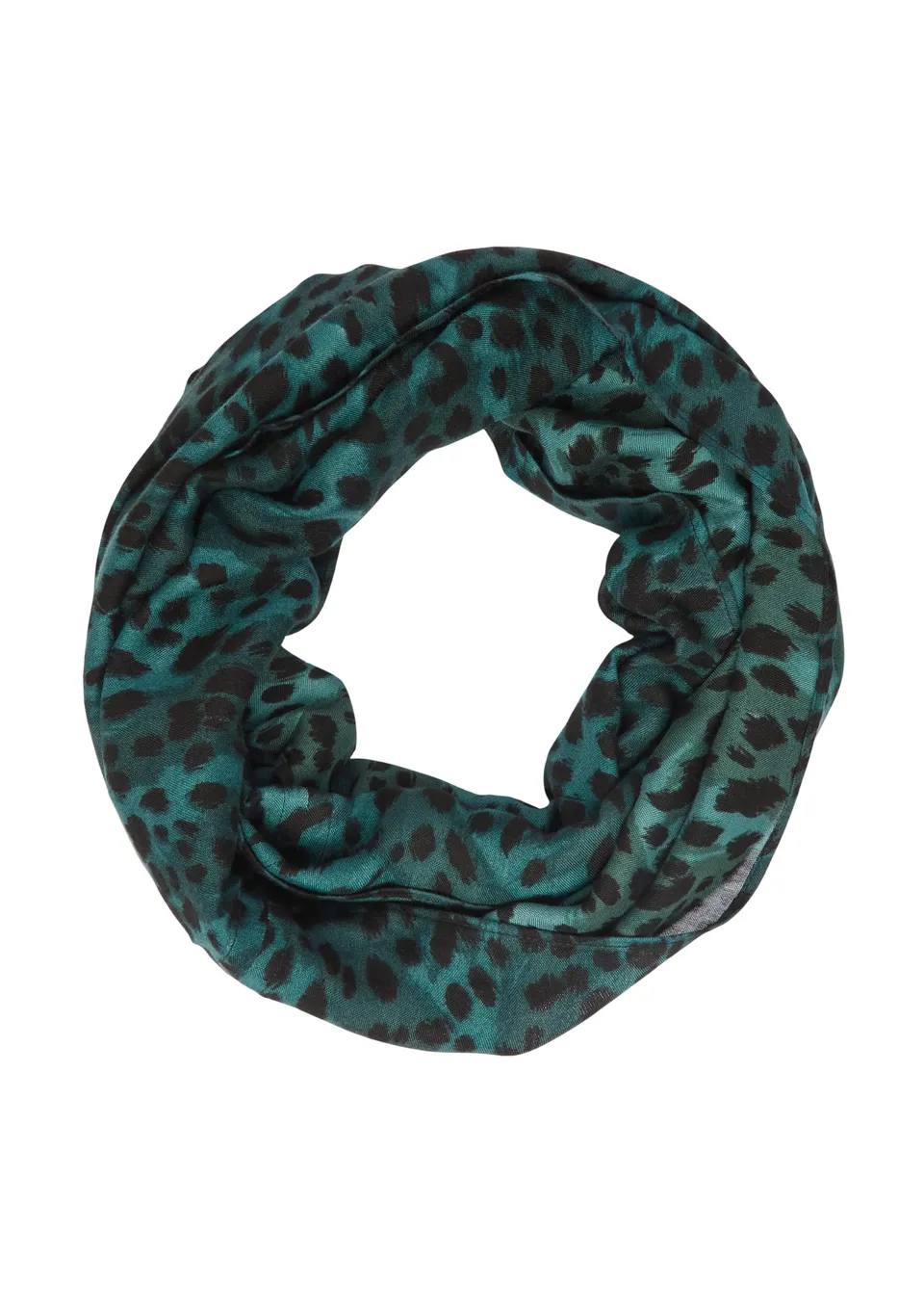 s.Oliver Junior Snood Loop-Schal Petrol mit Leo-Print