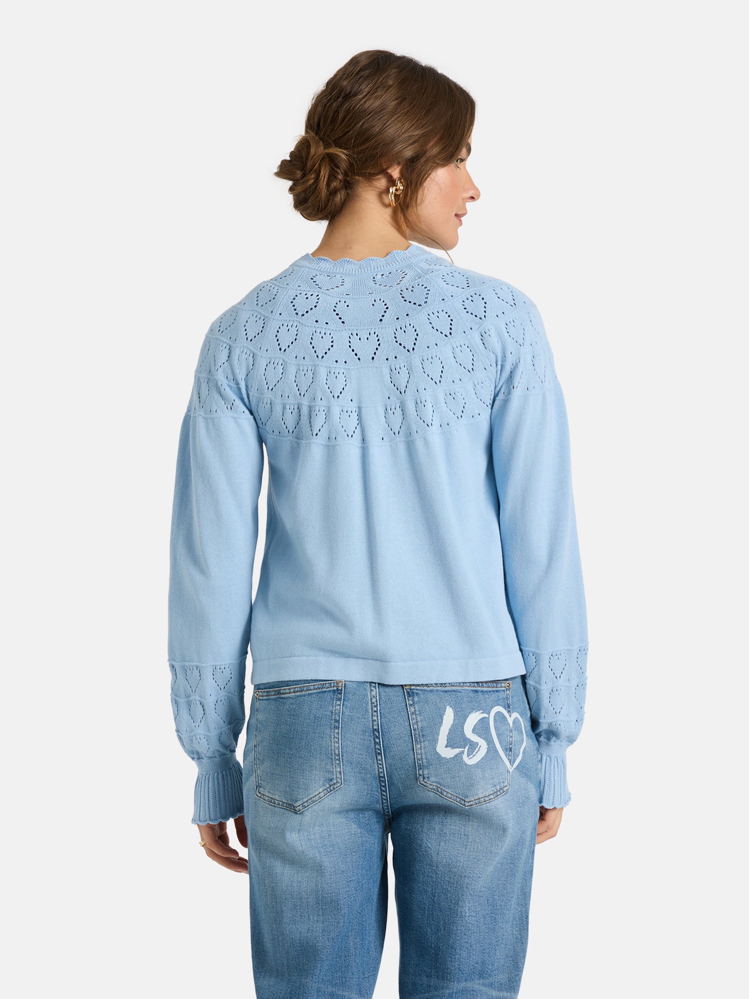 Lieblingsstück ZazaL Strickjacke blue bell Herzmuster