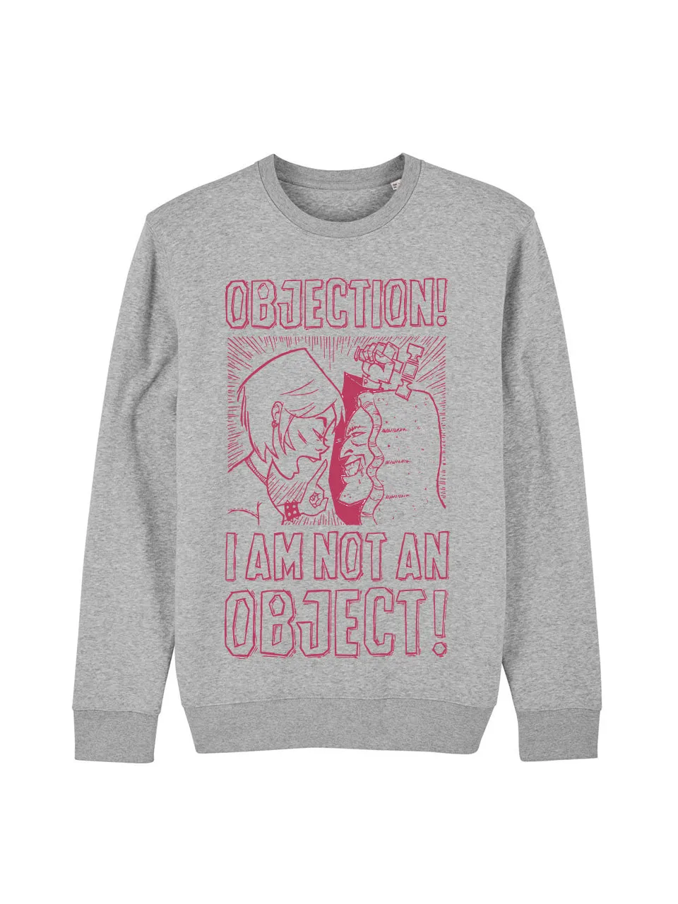 dna merch Objection I Am Not An Object Sweatshirt Heidegrau