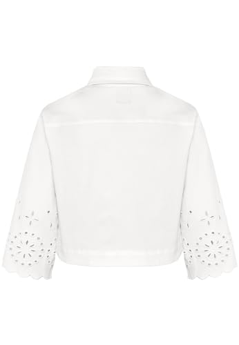 zero Blazer-Jacke mit Lochmuster Gr.40 Patch Cream