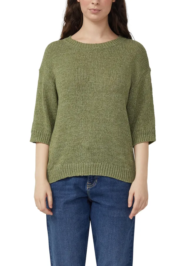 s.Oliver 2180028 Pullover Kurzarm Damen Oliv Baumwolle