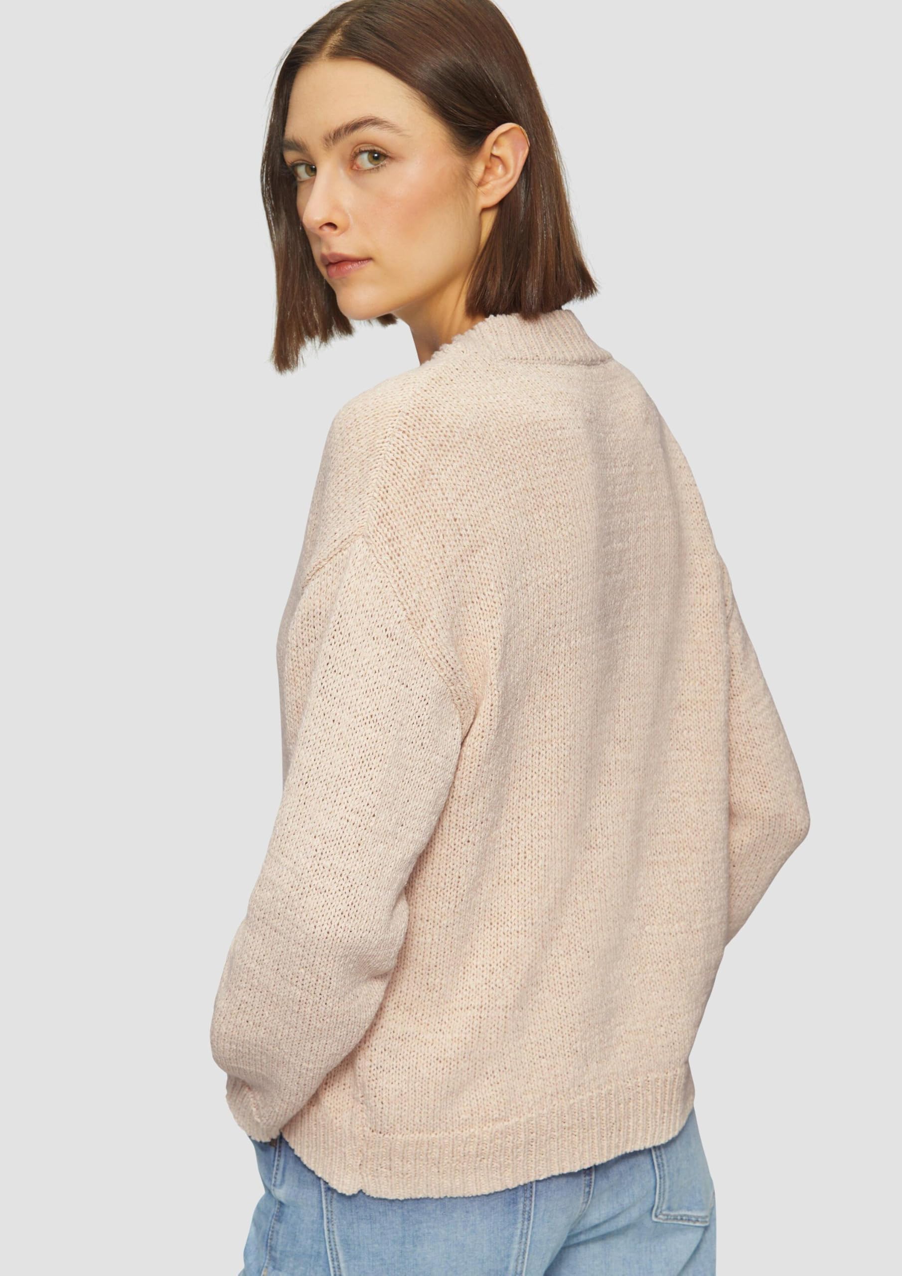 s.Oliver Strickjacke Bändchengarn Relaxed Fit Salbeigrün