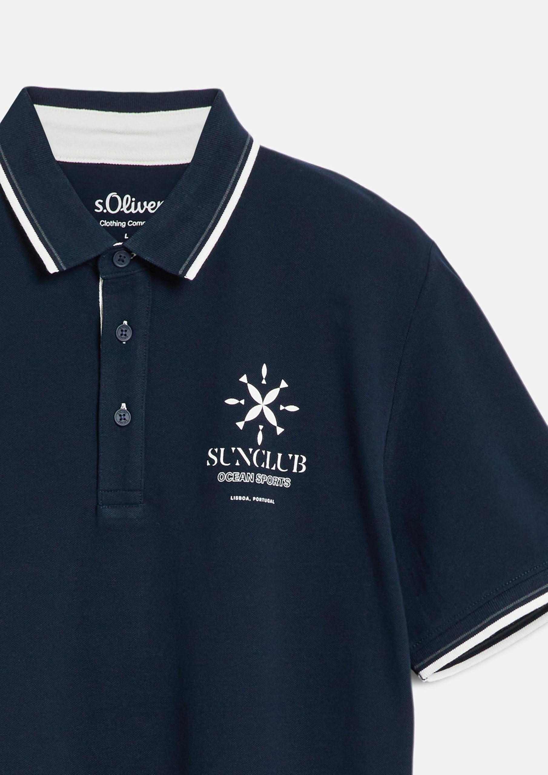 s.Oliver Junior Polo-Shirt Herren Piqué Frontprint
