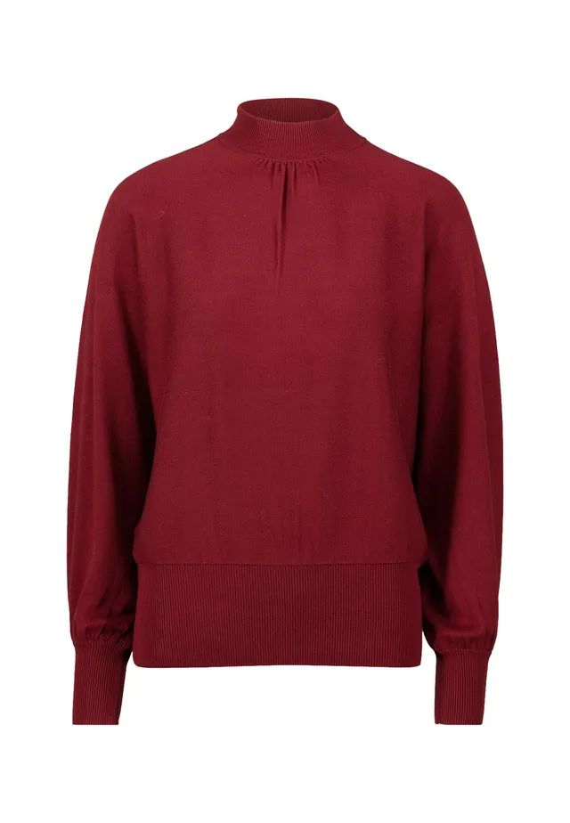 zero Feinstrickpullover Stehkragen Gr.40 Cabernet weich