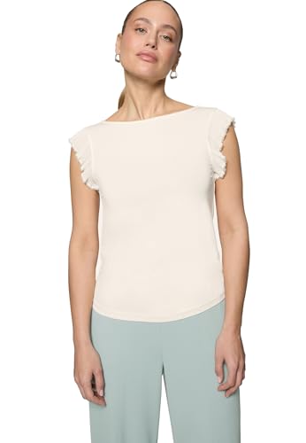 zero T-Shirt Rüschen mit Perlen Shirt 38 Eggnog