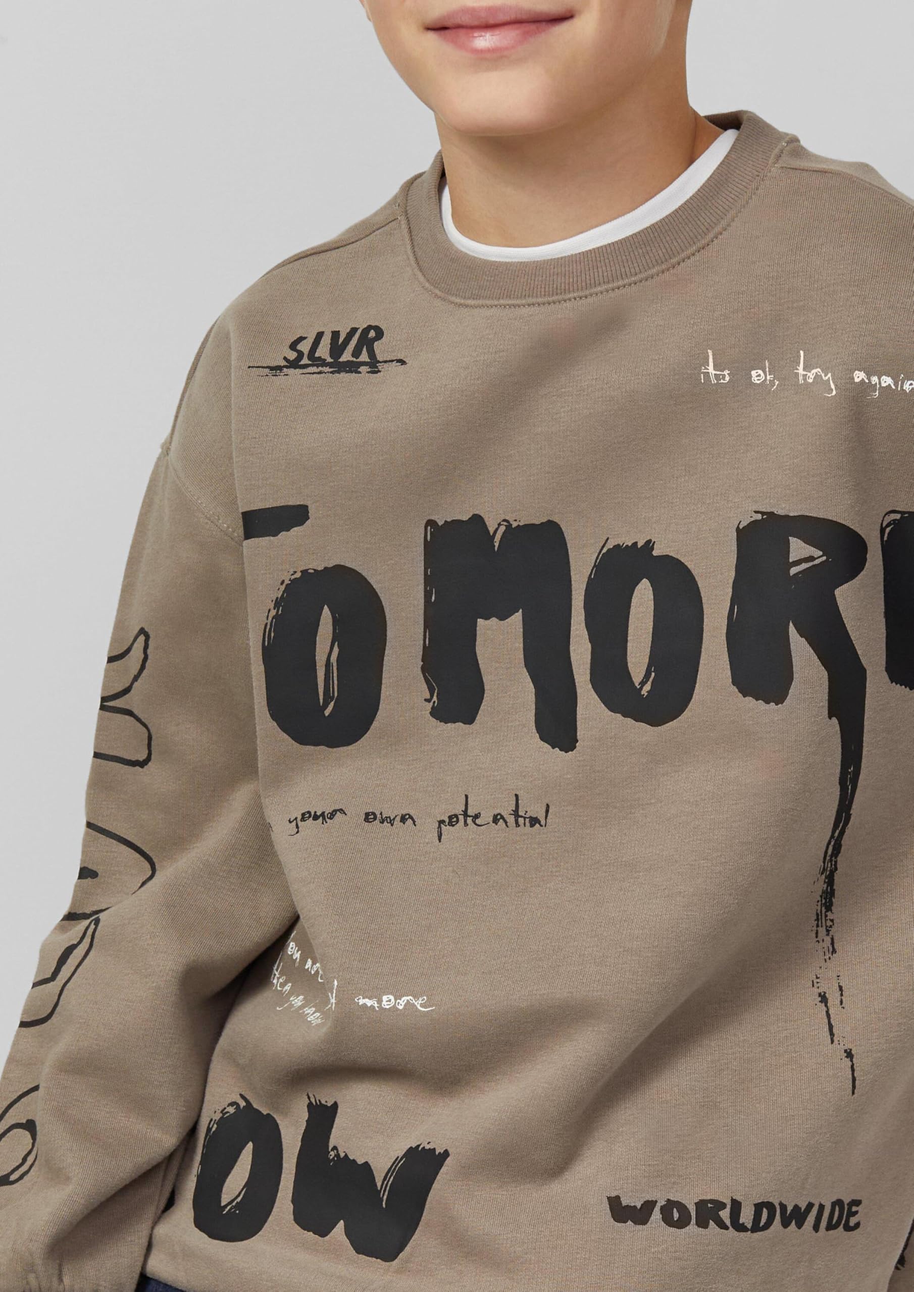 s.Oliver Red Label Sweatshirt All-Over-Print beige 146-152