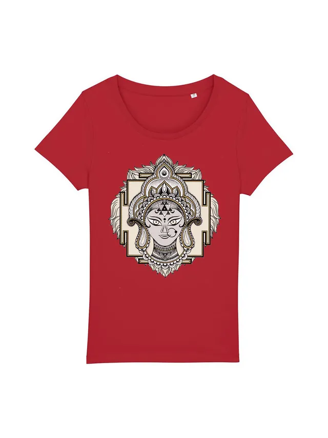 dna merch Sonja Punktum Durga Damen T-Shirt Schwarz Bio-Baumwolle
