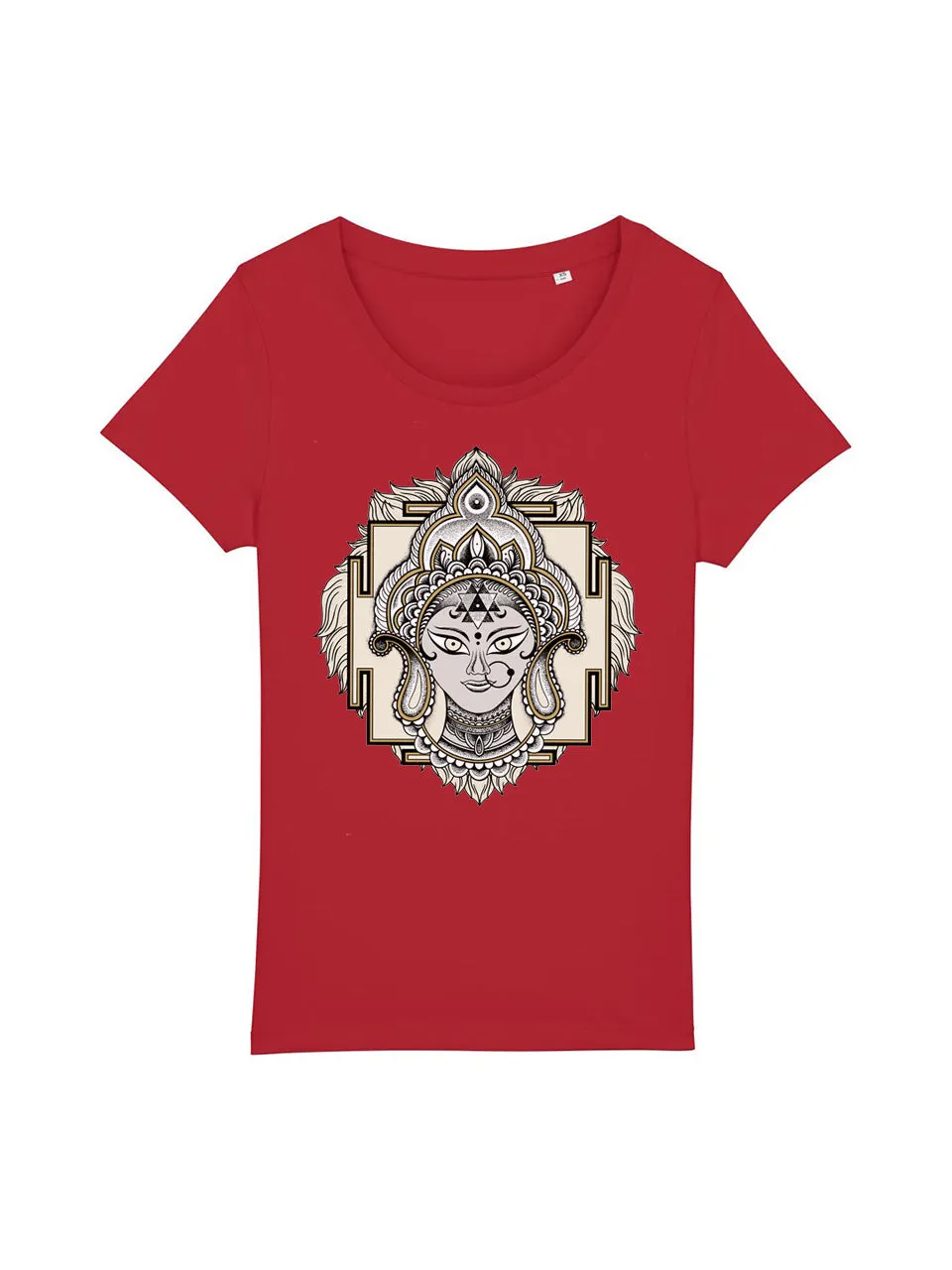 dna merch Sonja Punktum Durga Damen T-Shirt Schwarz Bio-Baumwolle