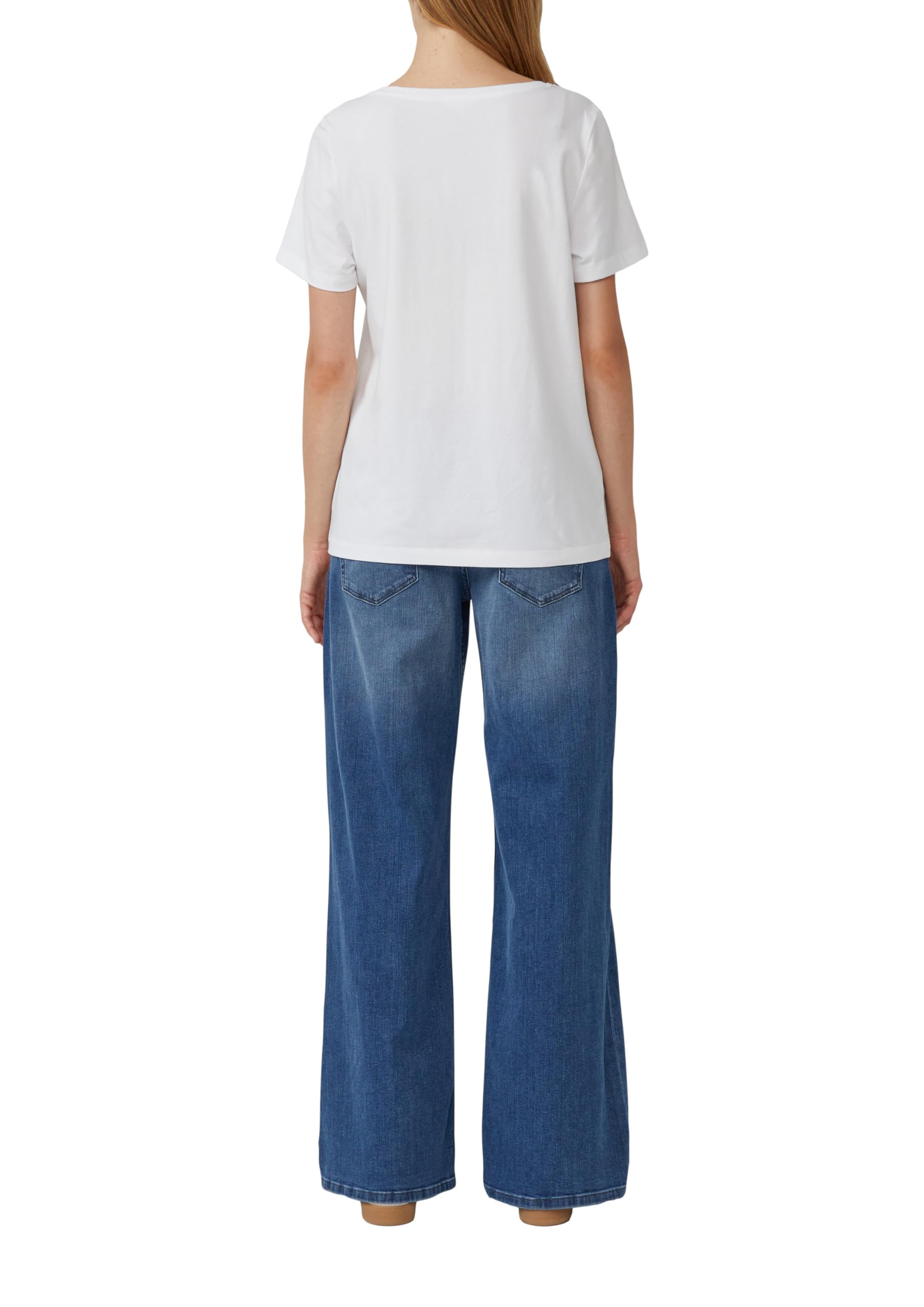 s.Oliver RED LABEL T-Shirt mit V-Ausschnitt aus Baumwolle