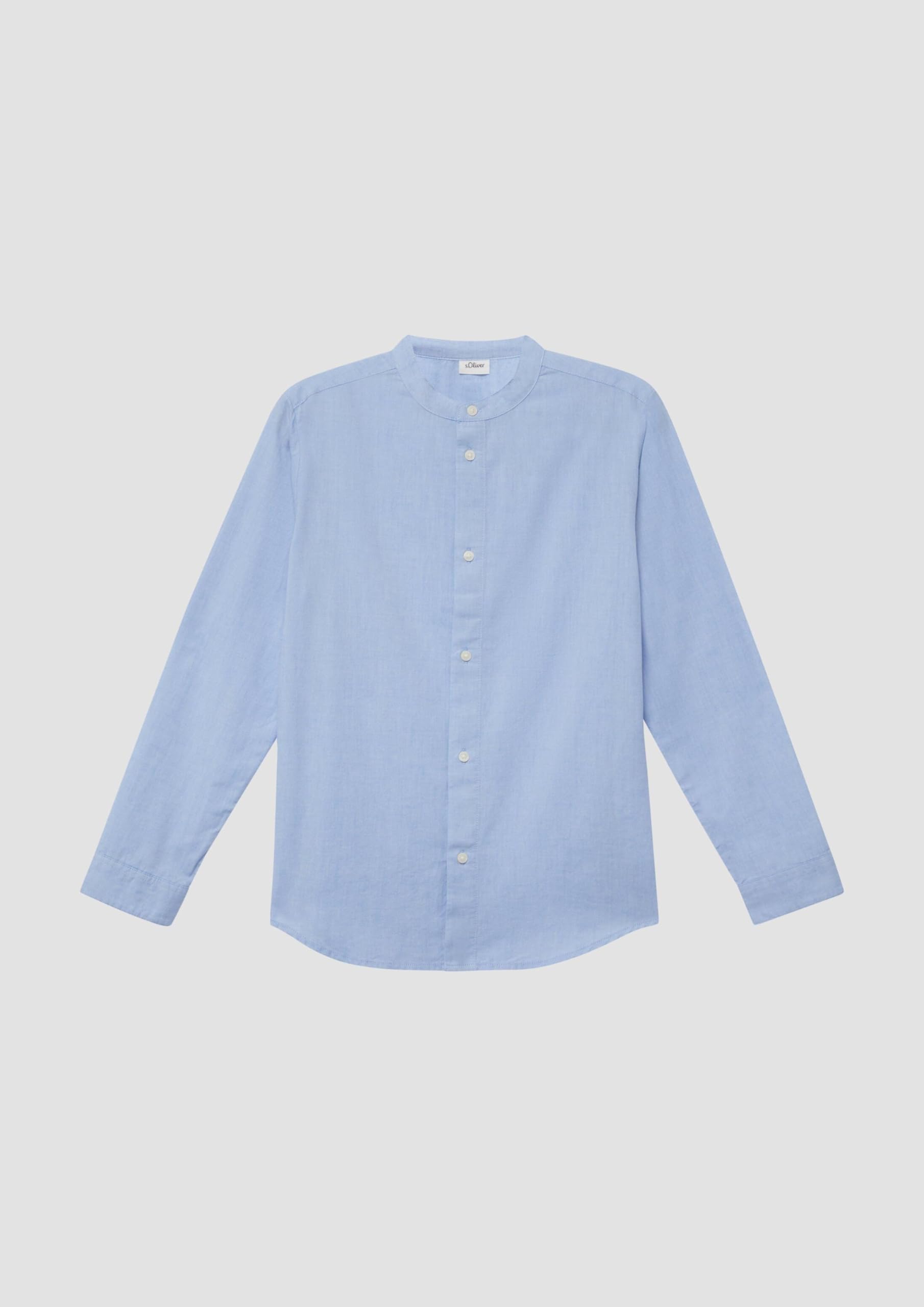 s.Oliver RED LABEL Chambray-Hemd Stehkragen 134-140 hell