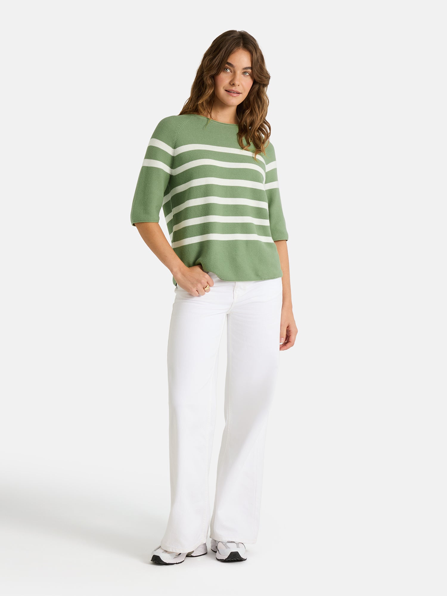 Lieblingsstück KlerariEP Kurzarm-Pullover jeans Baumwolle