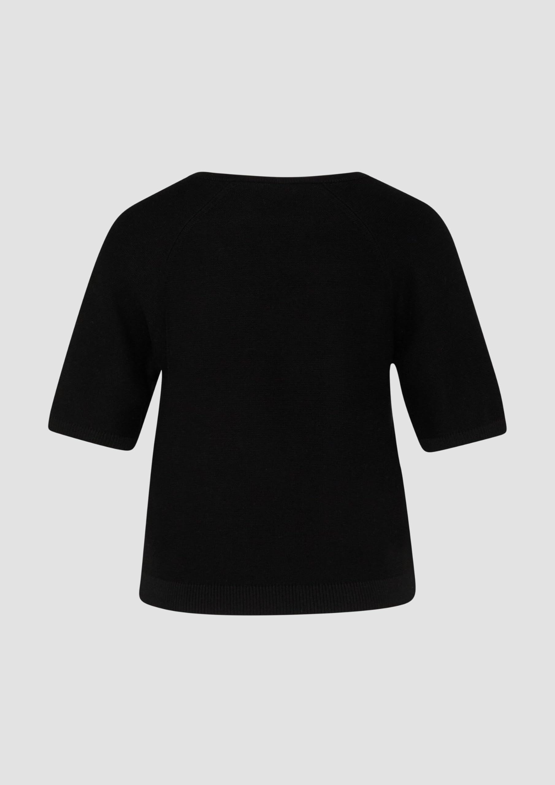 s.Oliver Red Label Kurzarm-Strickpullover Baumwollmix schwarz