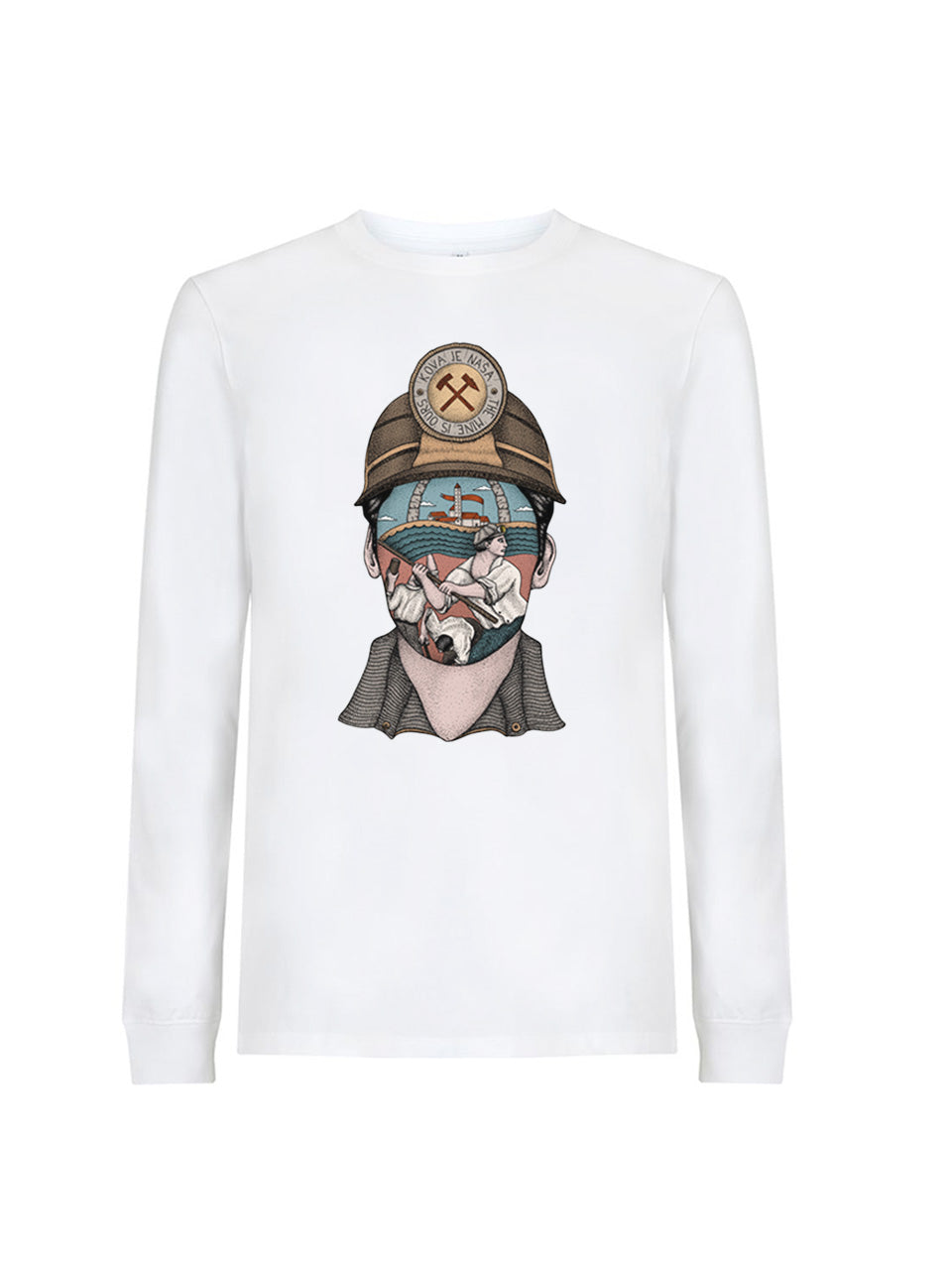 dna merch Die Mine Gehört Uns Langarmshirt Weiß Geschichte