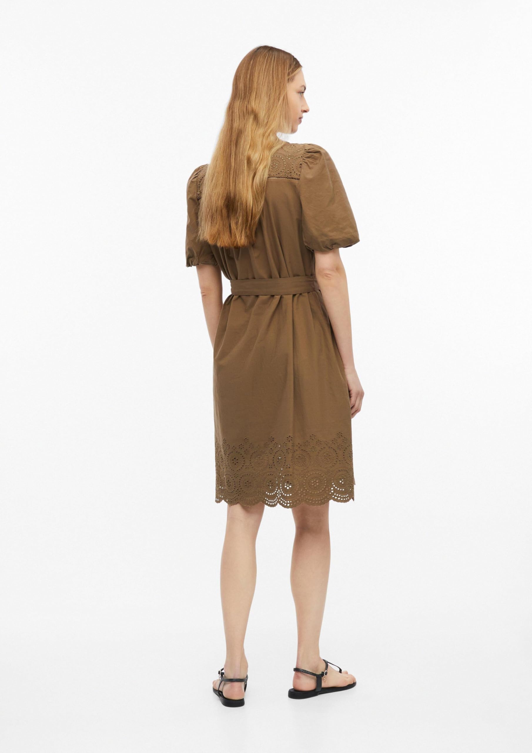 s.Oliver Red Label Kleid Lochstickerei Baumwolle weiß
