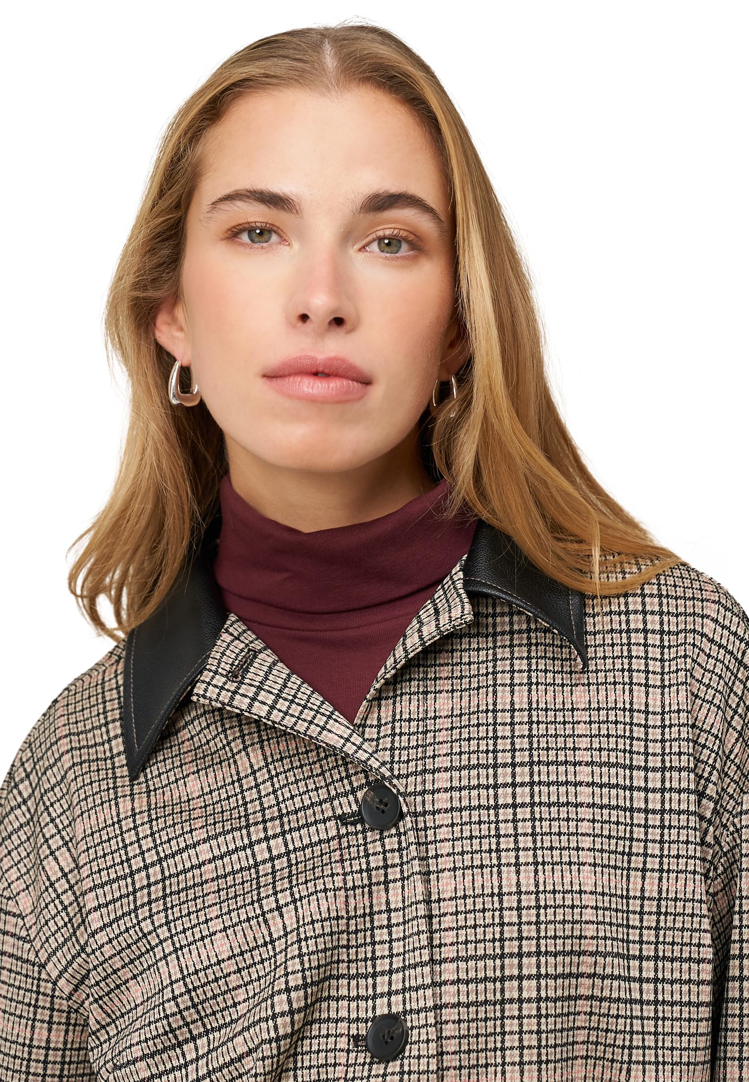 zero Karo-Jacke mit Knopfleiste Beige-Black Gr.40