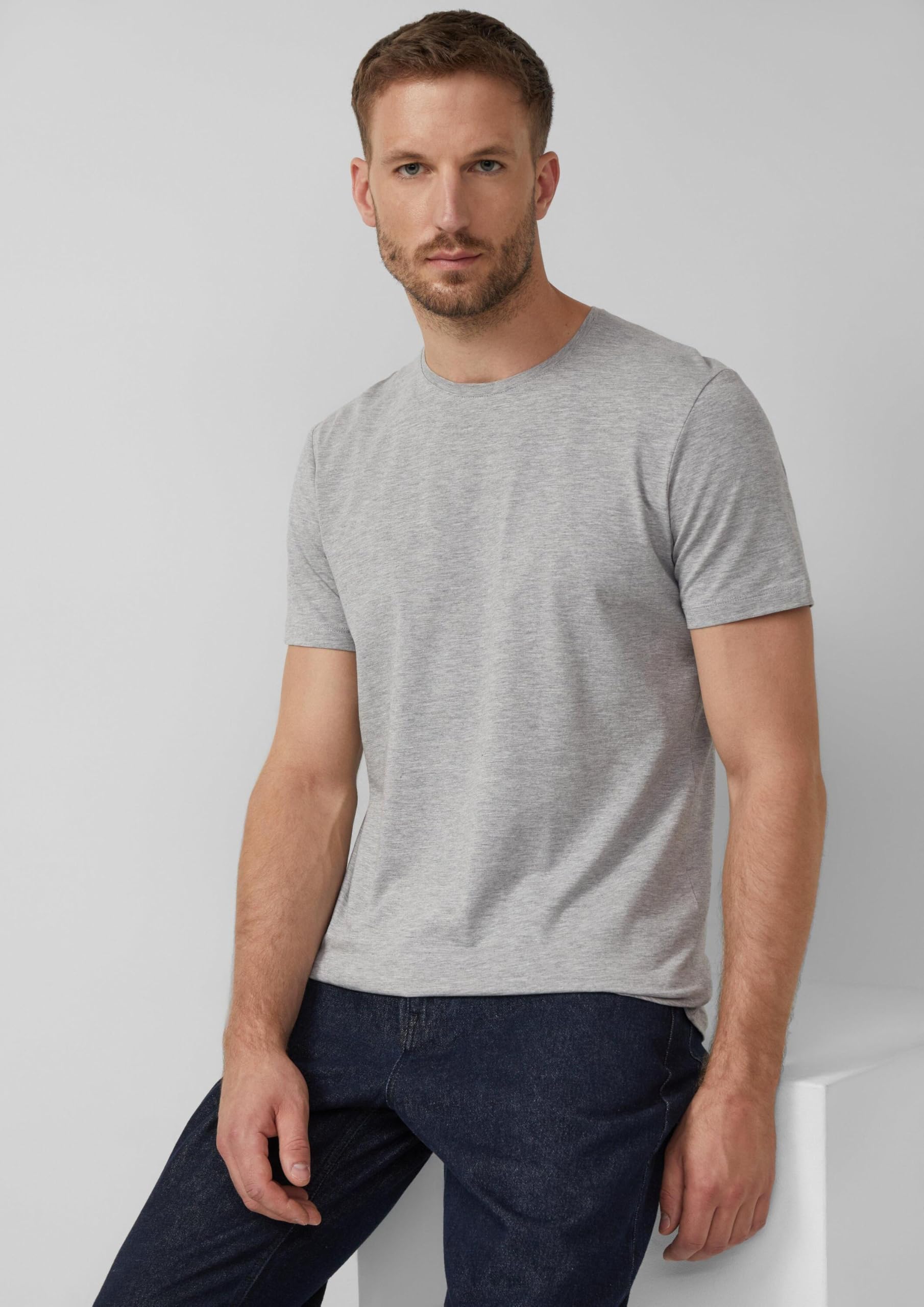 s.Oliver RED LABEL T-Shirt Herren L Schwarz Baumwolle