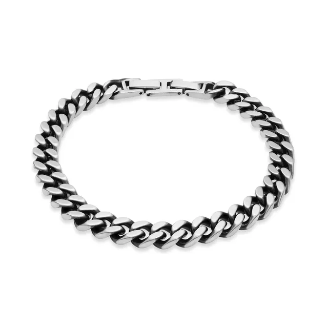 s.Oliver RED LABEL Armband schwarz grau Edelstahl bold
