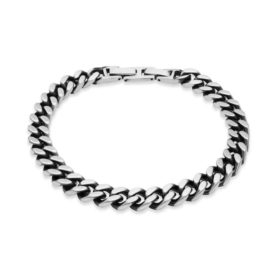 s.Oliver RED LABEL Armband schwarz grau Edelstahl bold