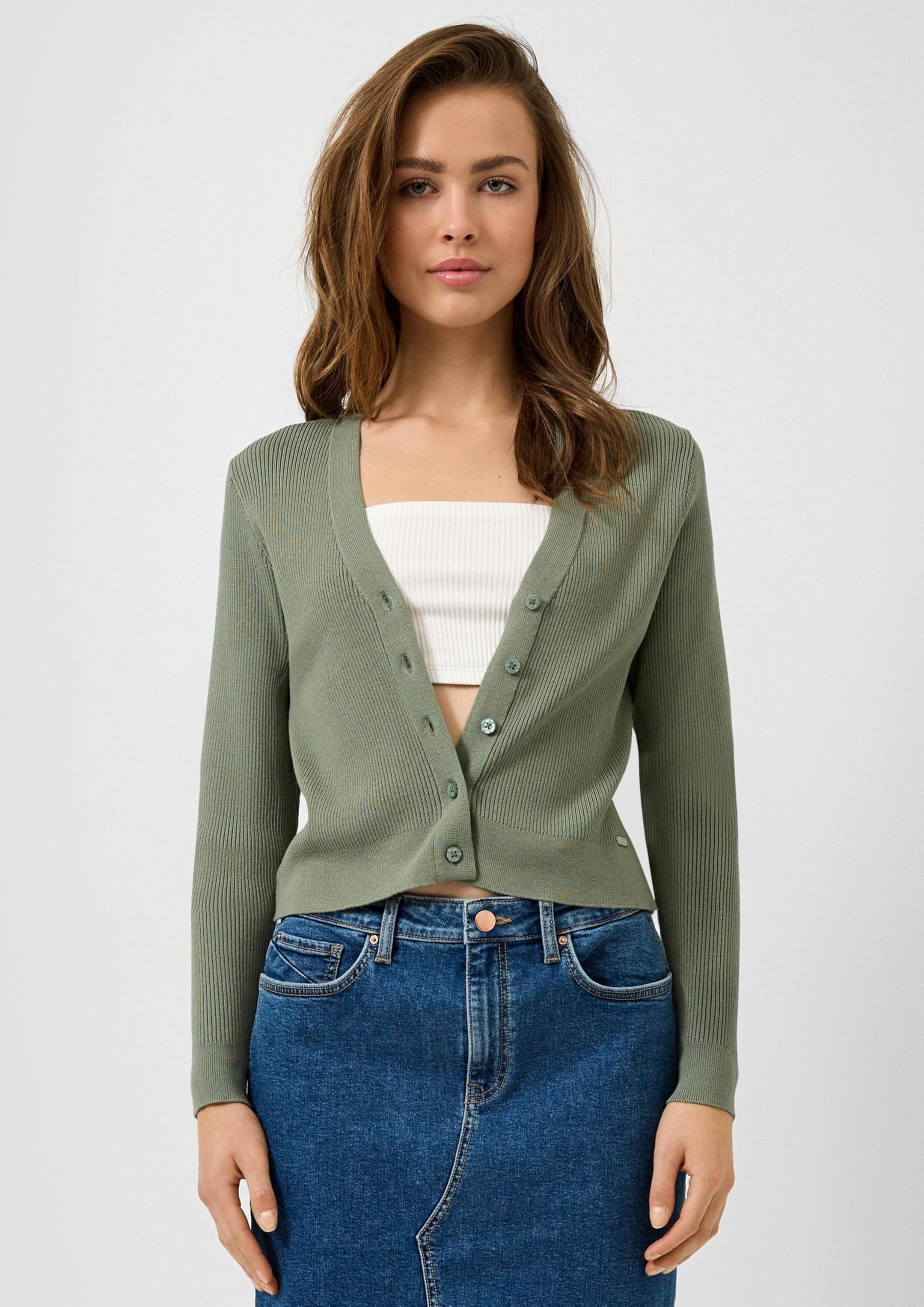 s.Oliver QS 2175149 Strickjacke Damen M grün