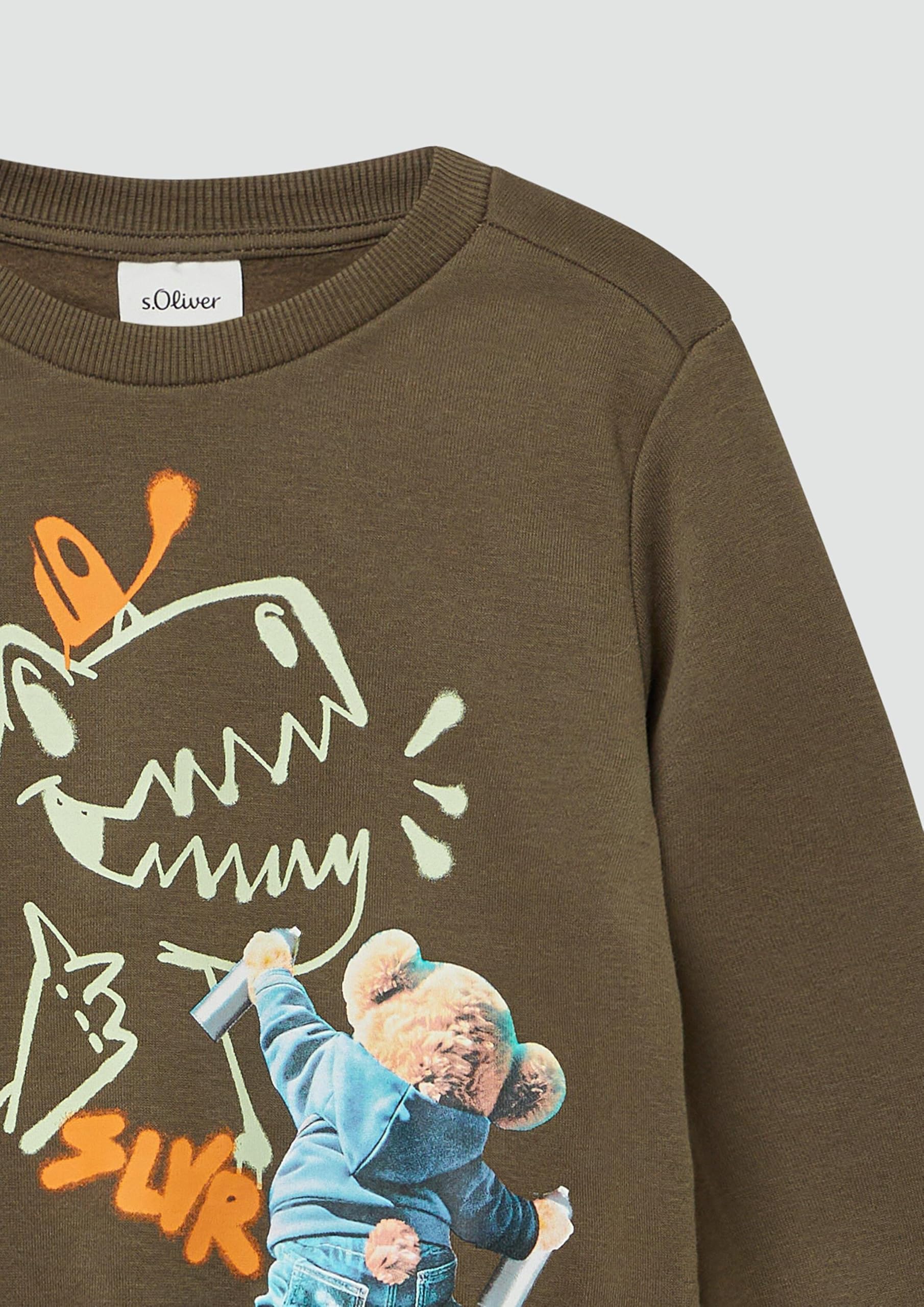 s.Oliver RED LABEL Sweatshirt Fotoprint navy kuschelig
