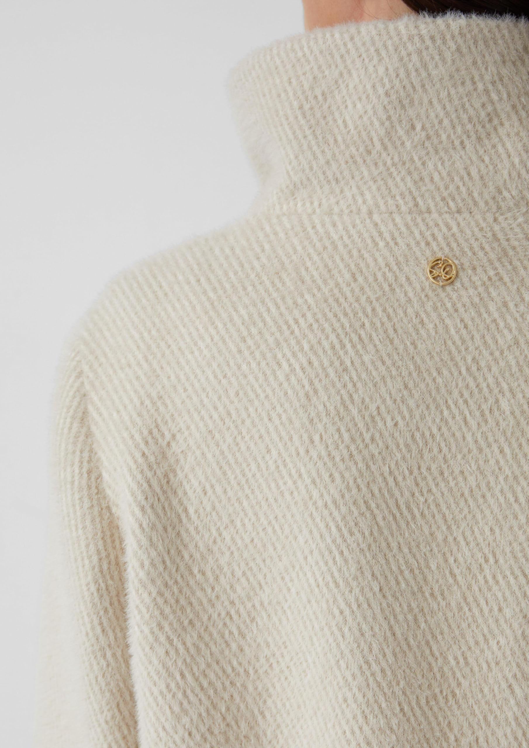 s.Oliver Teddy-Plüsch Jacke helles beige Gr.42 kurz