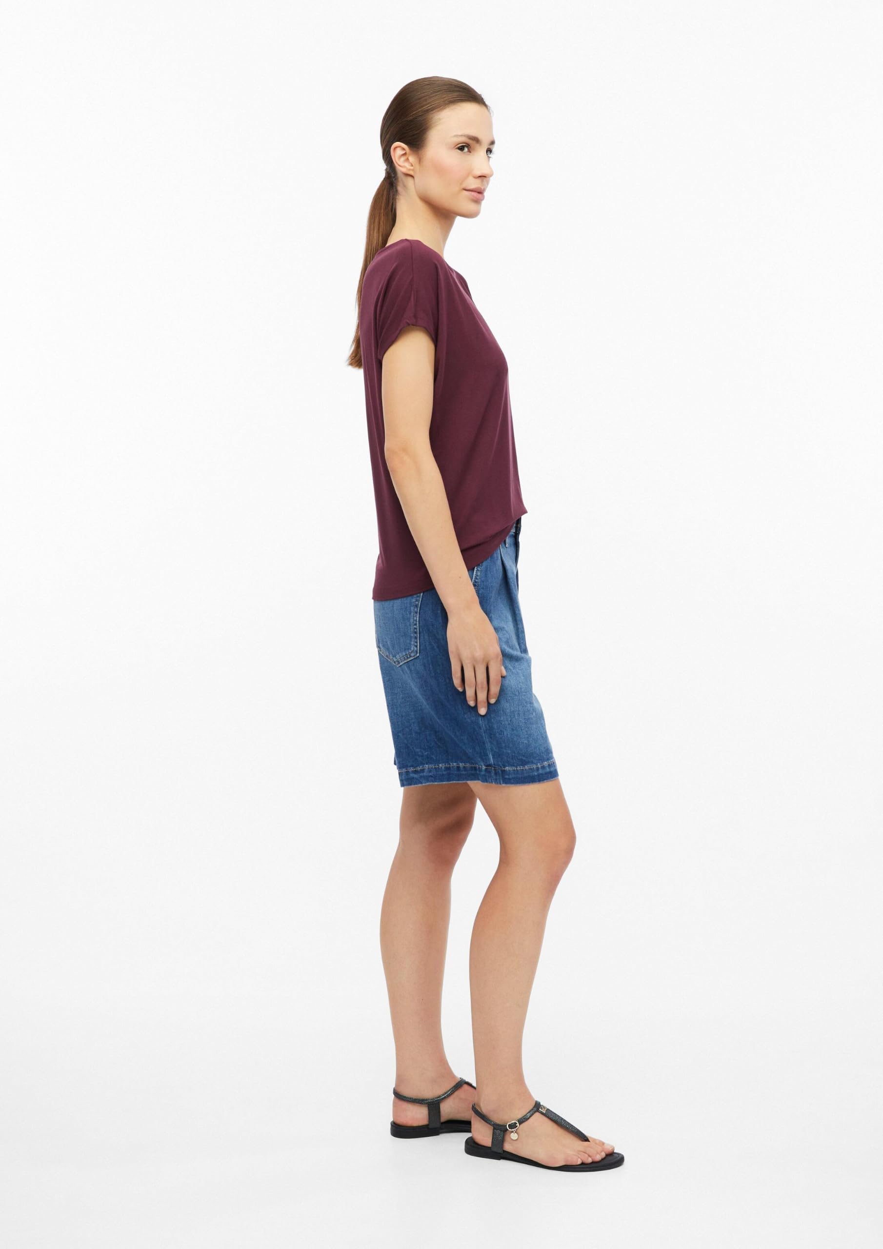 s.Oliver RED LABEL Fließendes Jersey-Shirt T-Shirt mit überschnittenen Schultern