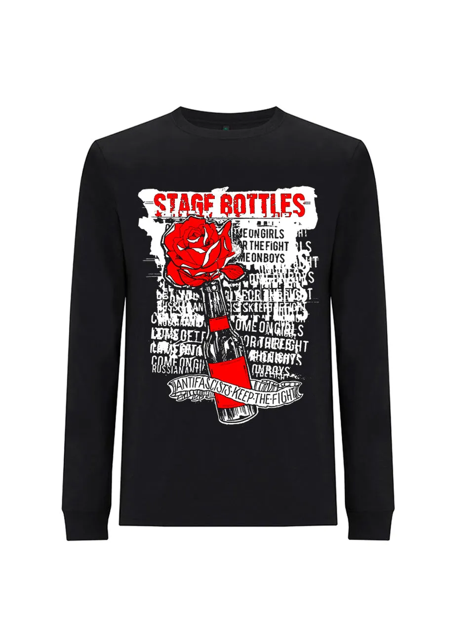 dna merch Stage Bottles Antifascists Keep The Fight Langarmshirt