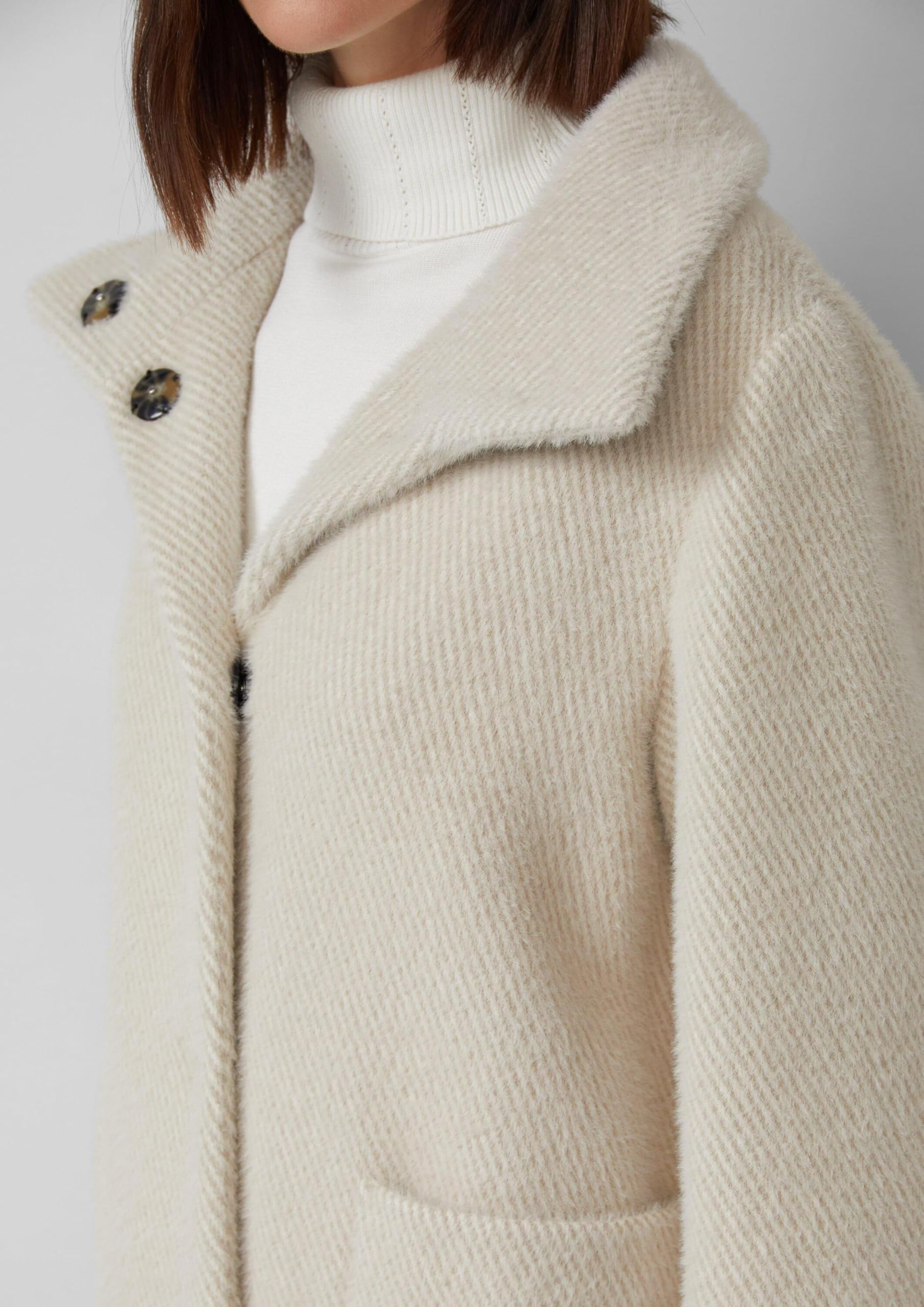 s.Oliver Teddy-Plüsch Jacke helles beige Gr.42 kurz
