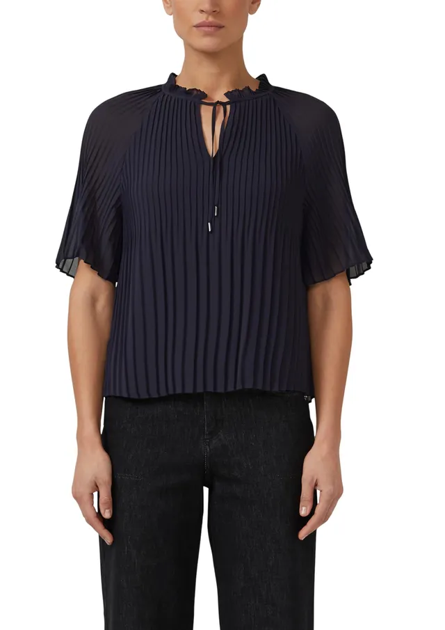 s.Oliver Junior Chiffon-Bluse Plissee creme Gr.40