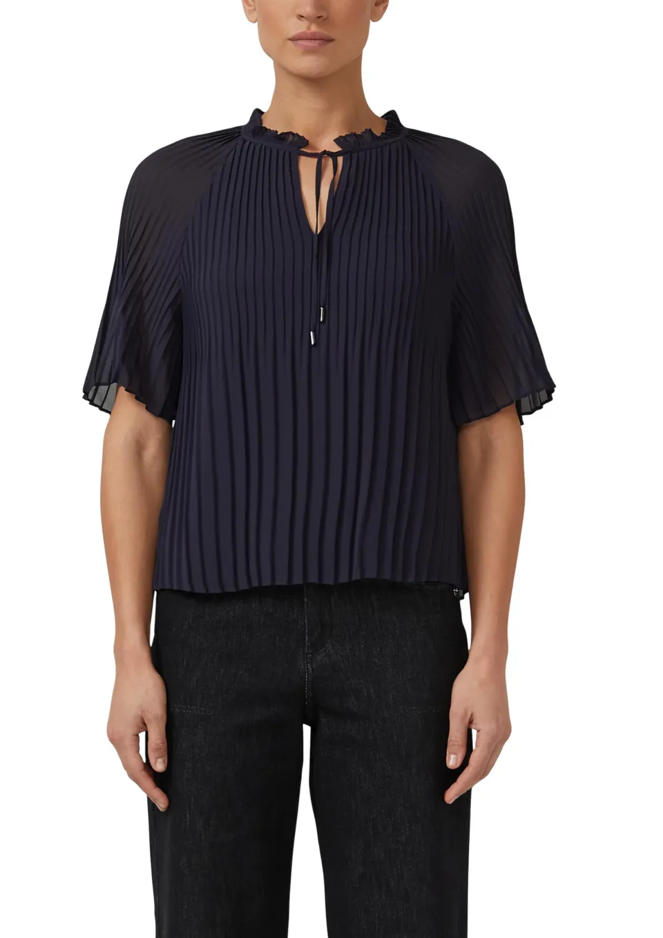 s.Oliver Junior Chiffon-Bluse Plissee creme Gr.40