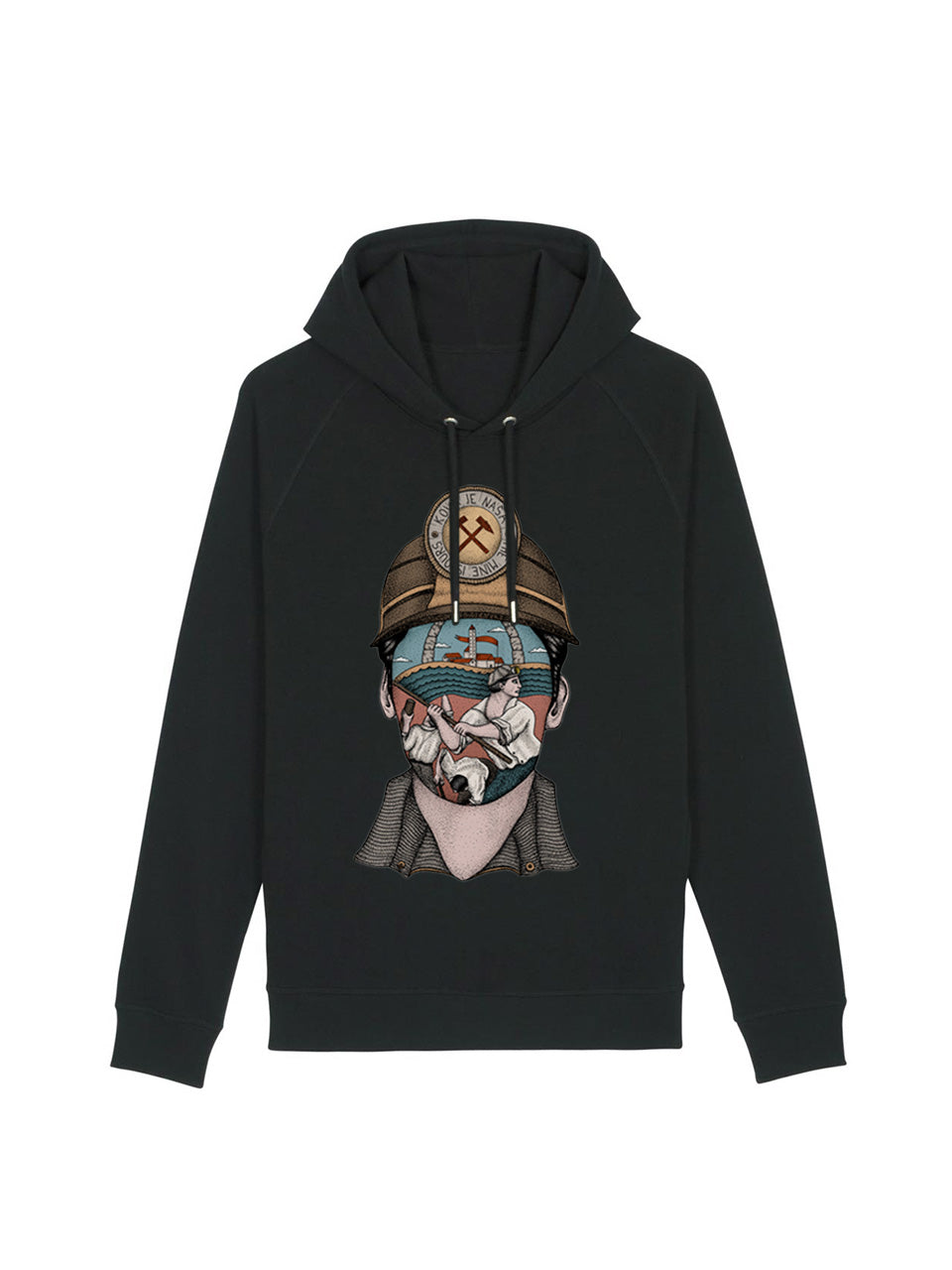 dna merch Die Mine gehört uns Kapuzenpullover burgunderrot