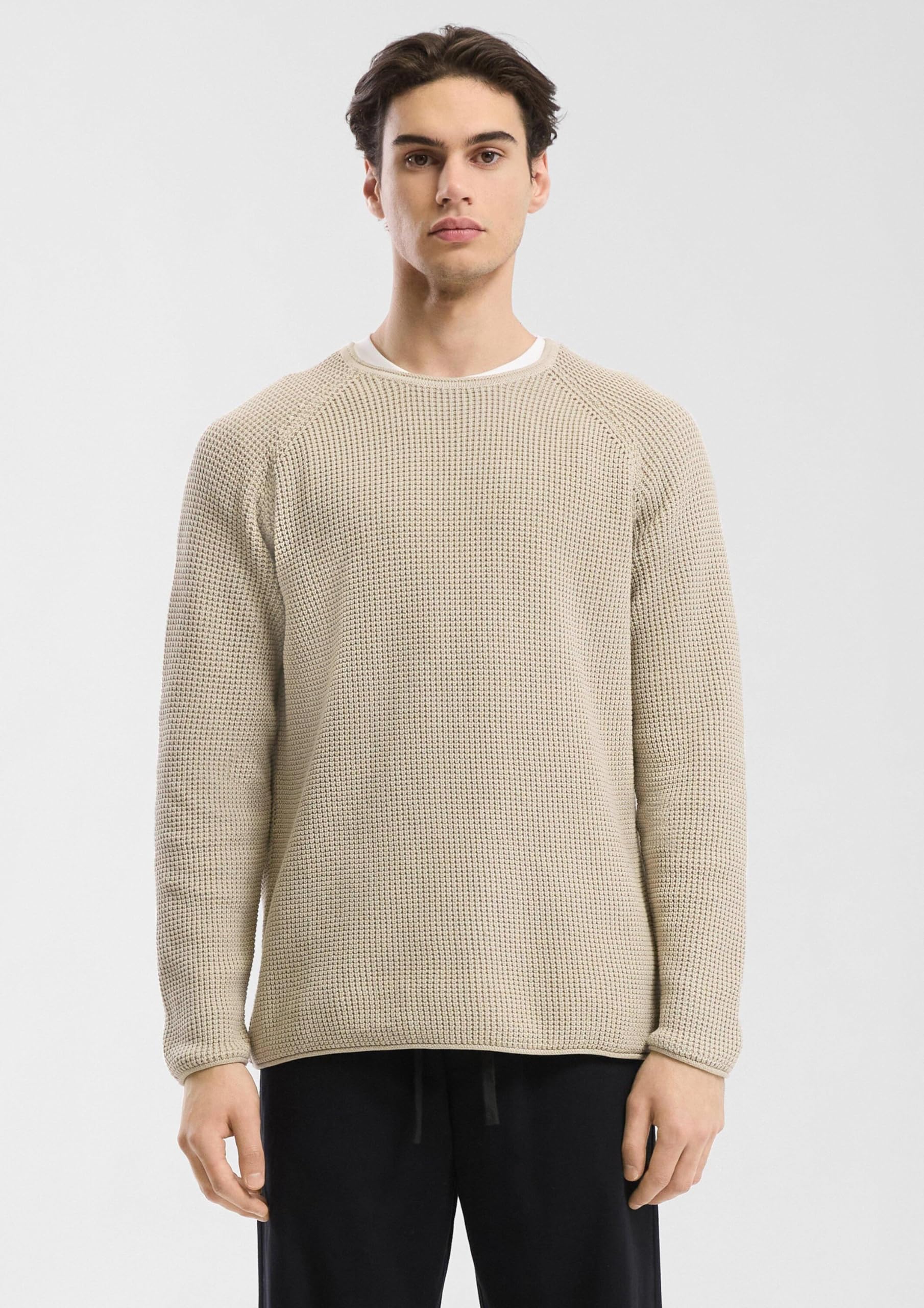s.Oliver QS Grobstrickpullover mit Wascheffekt Pullover olivgrün